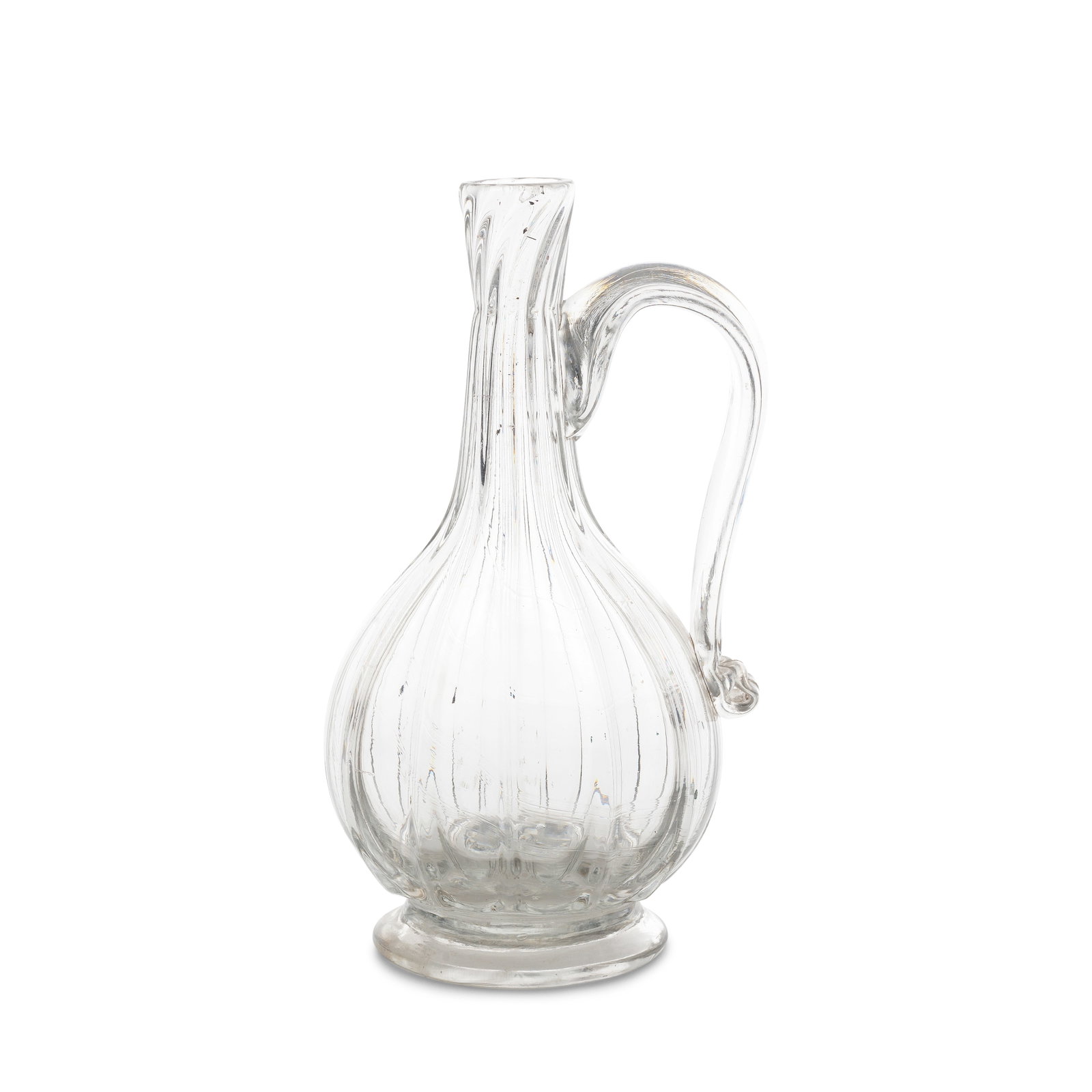 A rare rib-moulded 'Shaft and Globe' decanter jug or serving bottle, circa 1740 (1 of 1)