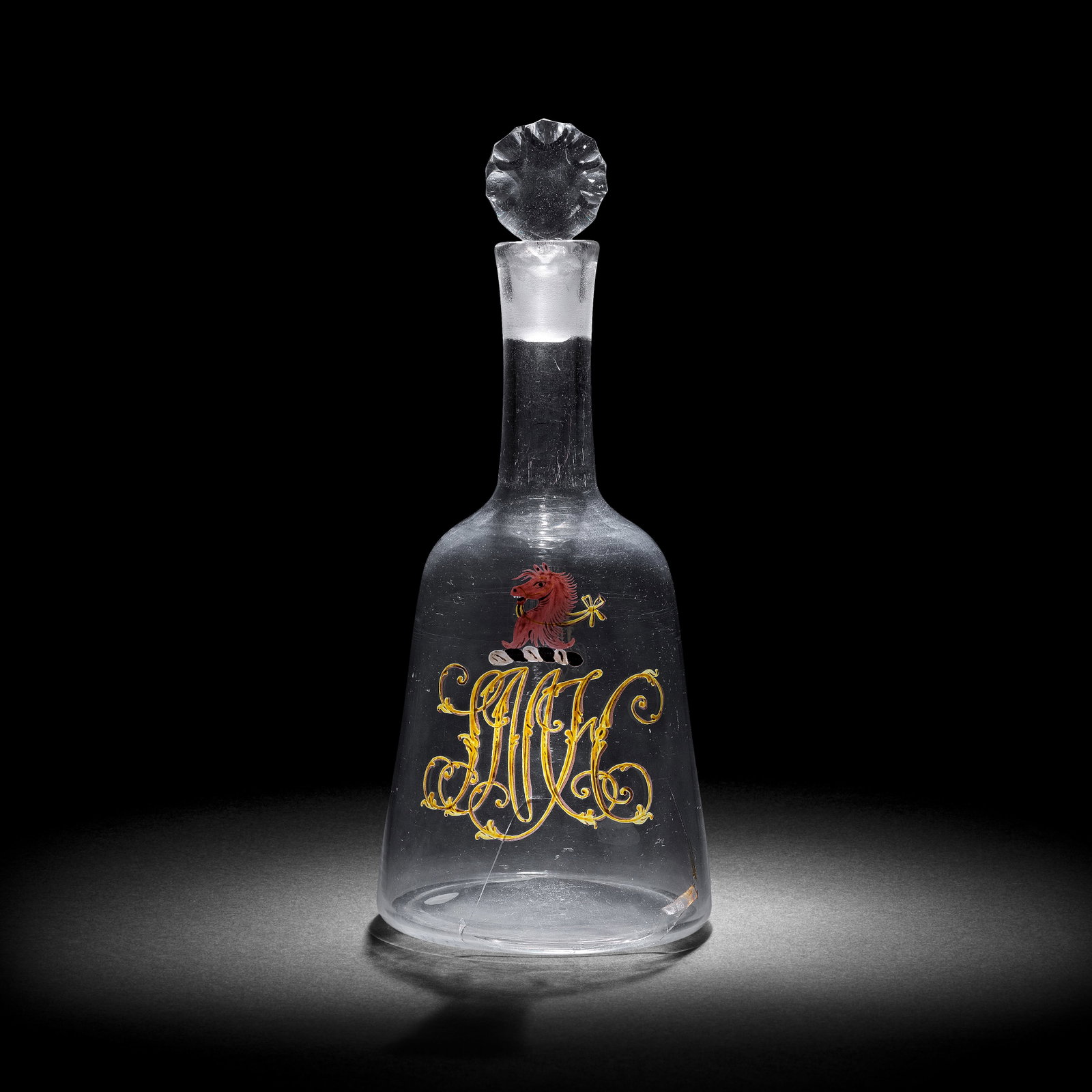The Horsley Service: an important Beilby enamelled decanter and a stopper, circa 1765 (1 of 1)