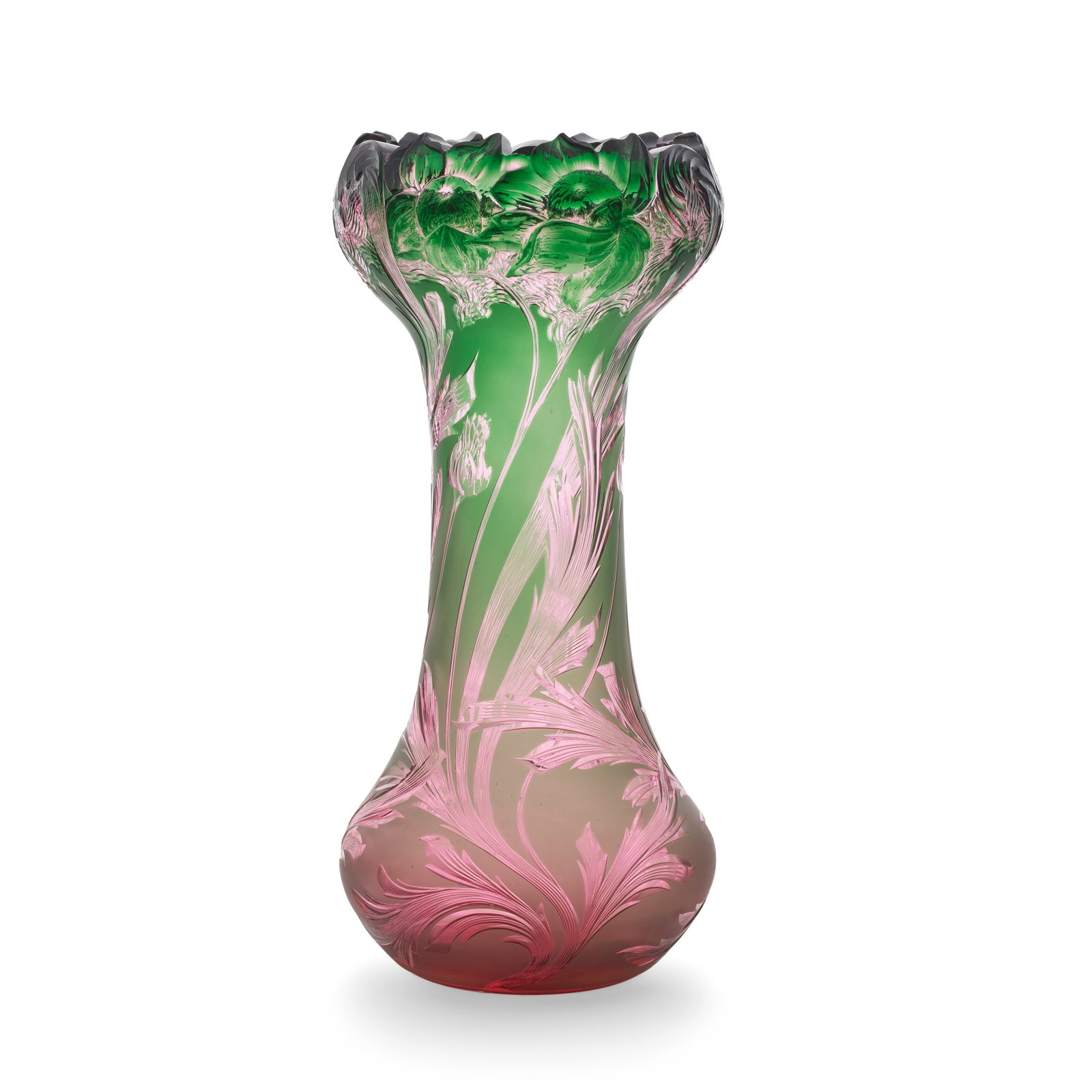 An exceptional Stevens and Williams intaglio-cut cased vase designed by Frederick Carder, circa ... (1 of 1)