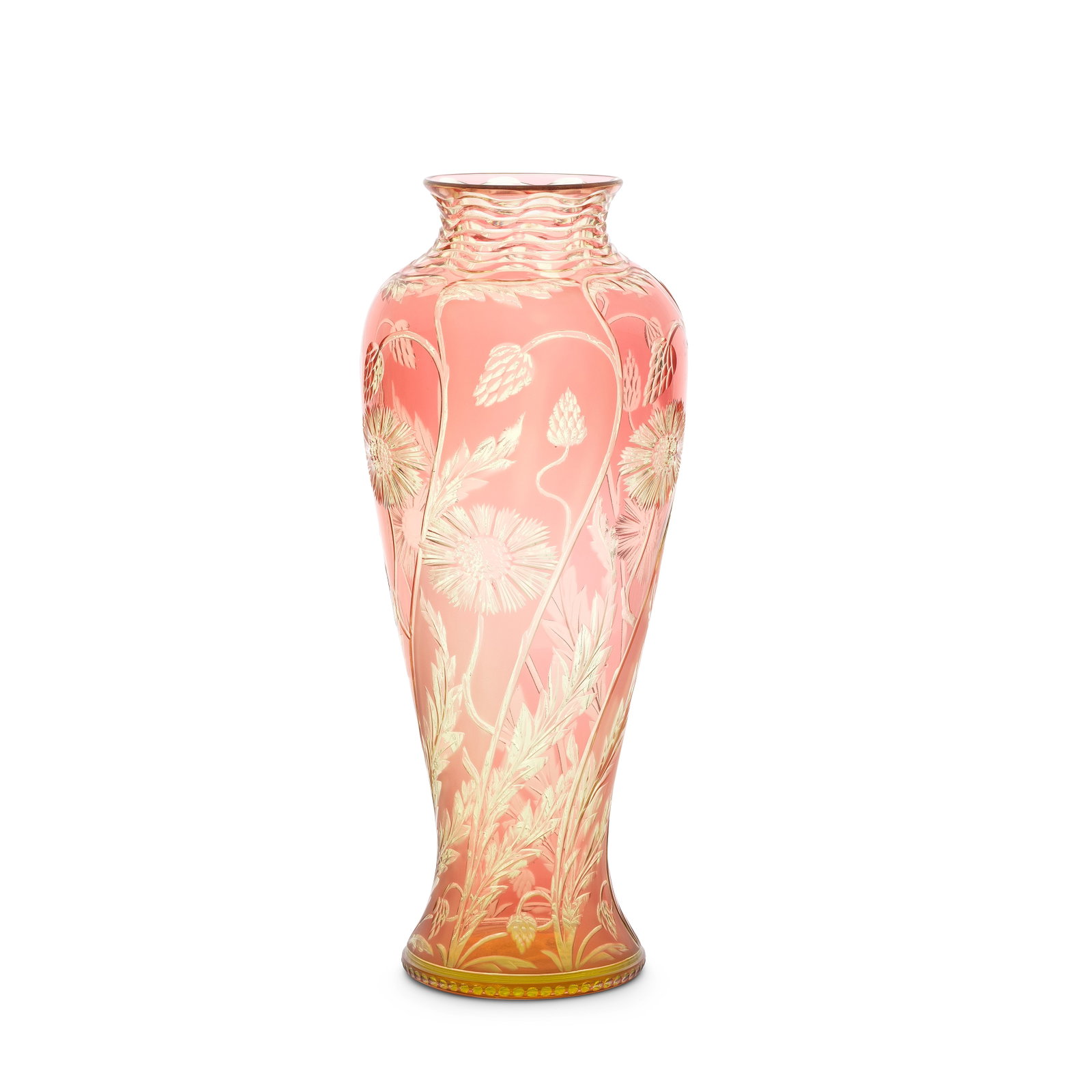 An important Stevens and Williams intaglio cut vase by Joshua Hodgetts, circa 1900-10 (1 of 1)