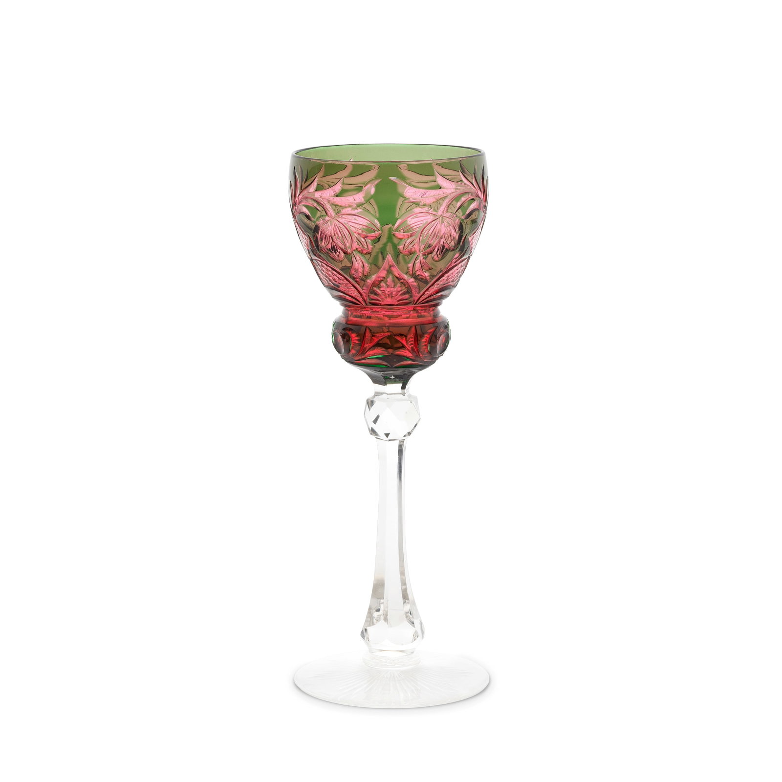 A fine Stevens and Williams intaglio-cut cased hock glass, circa 1900-18 (1 of 1)