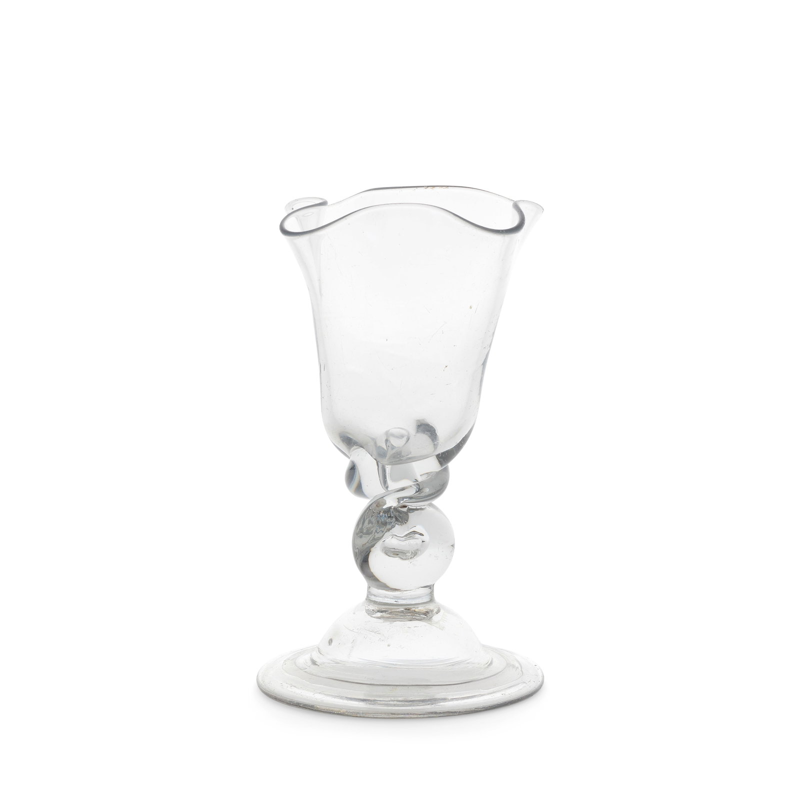 An extraordinary heavy baluster wine glass, circa 1720 (1 of 1)
