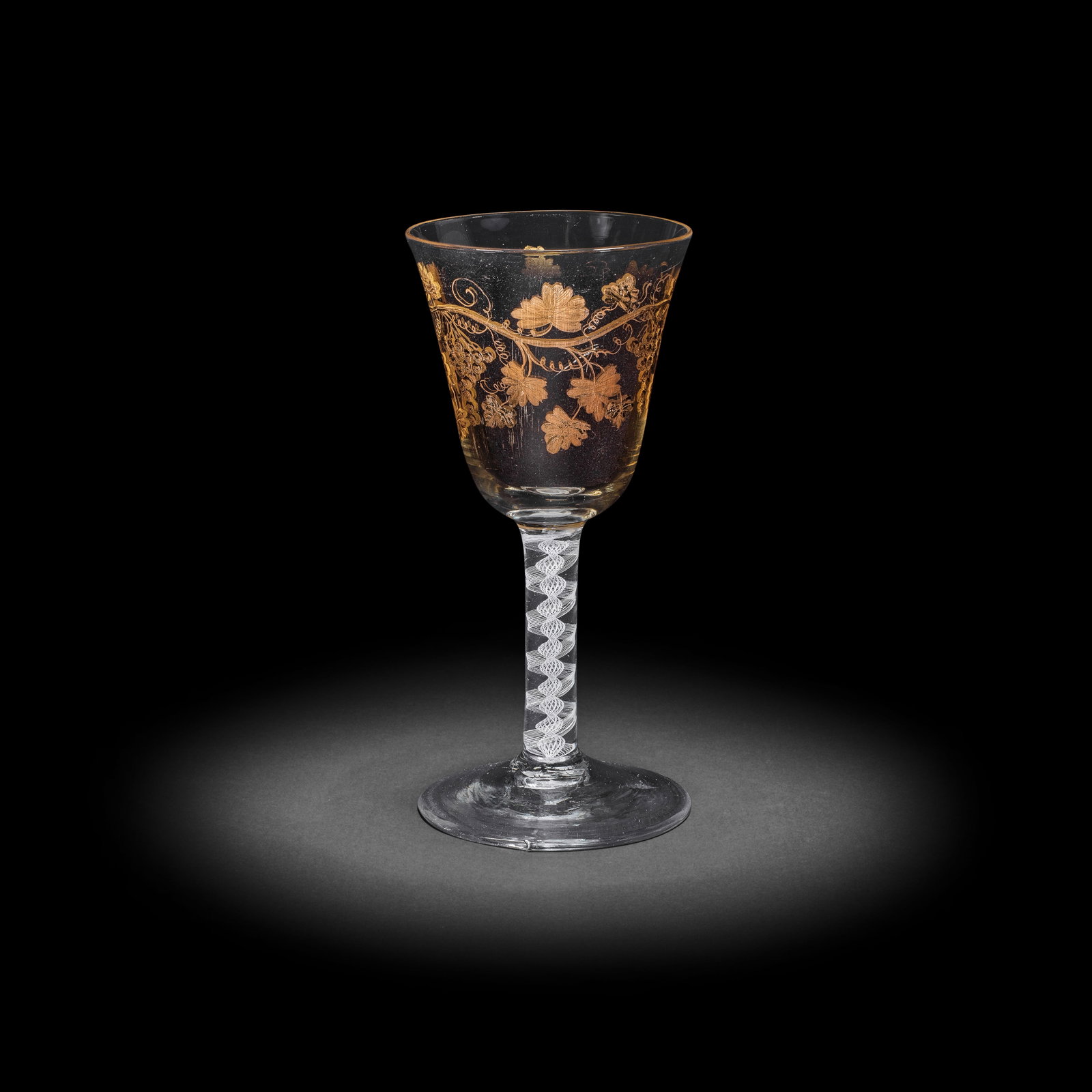 A Giles gilded opaque twist goblet, circa 1765-70 (1 of 1)
