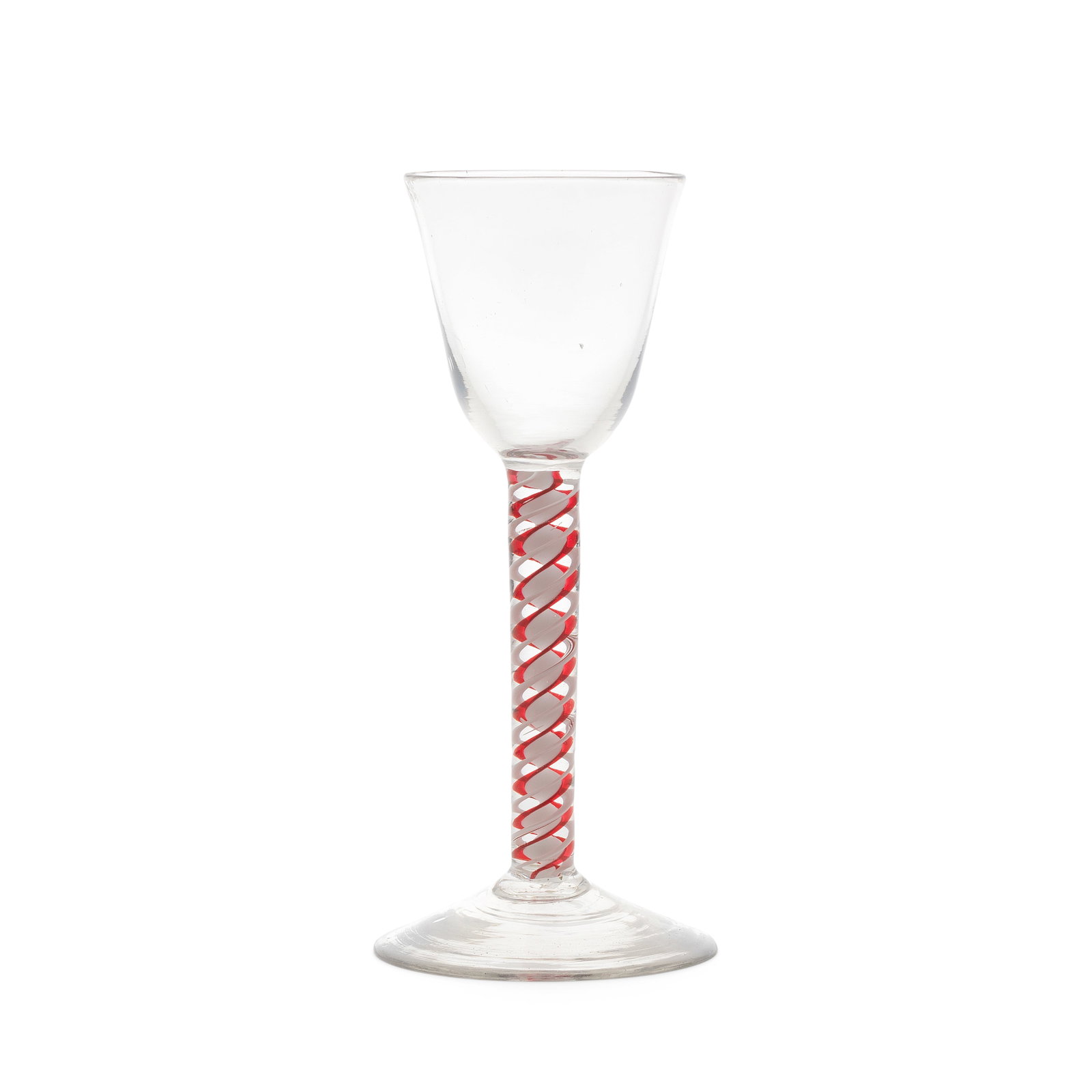 A fine red colour twist wine glass, circa 1765 (1 of 1)