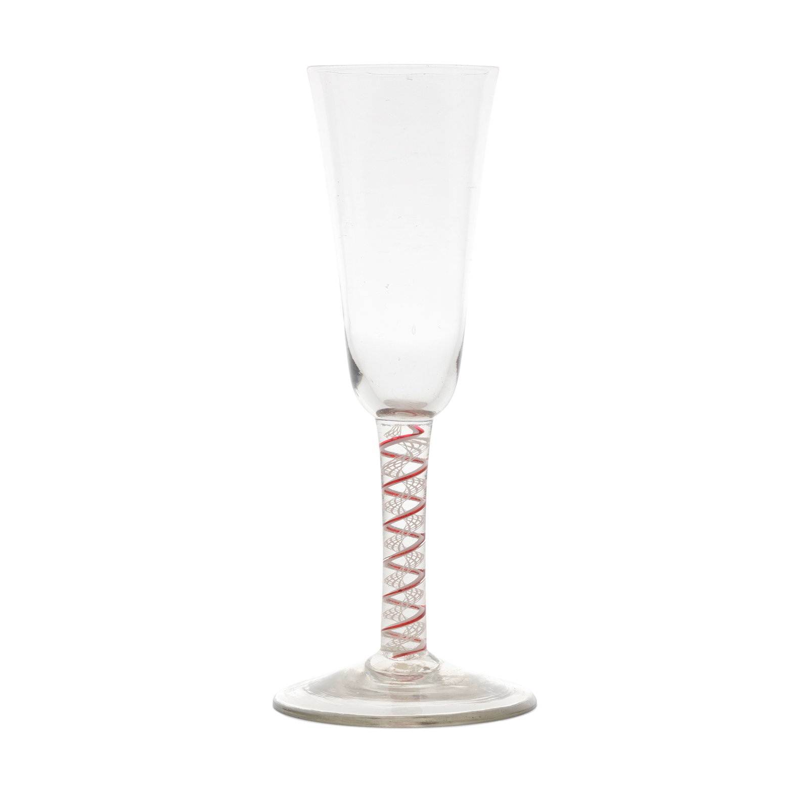A rare red colour twist ale glass, circa 1765 (1 of 1)