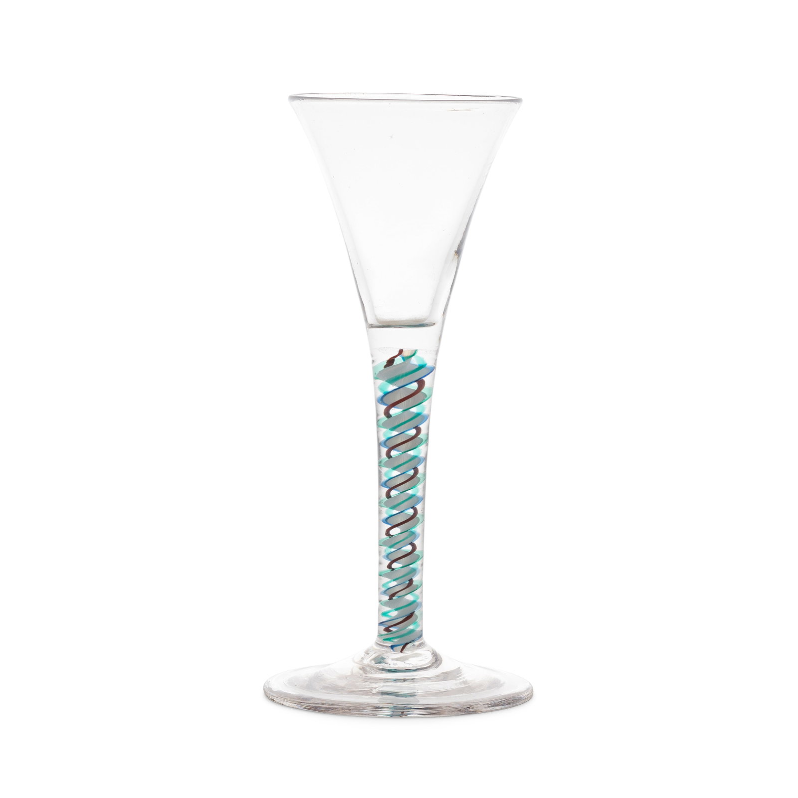A tartan colour twist wine glass, circa 1765 (1 of 1)