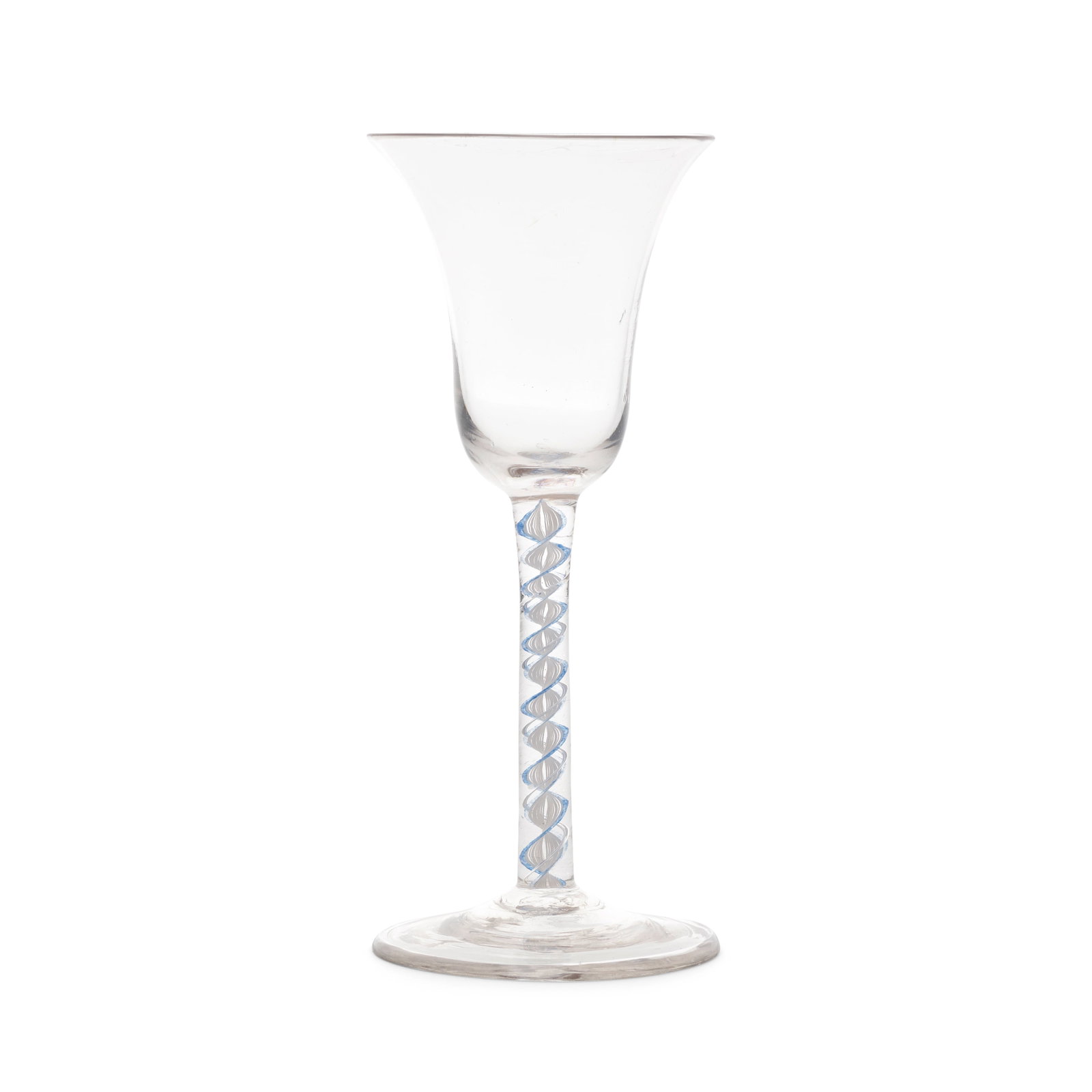 A blue colour twist wine glass, circa 1765 (1 of 1)