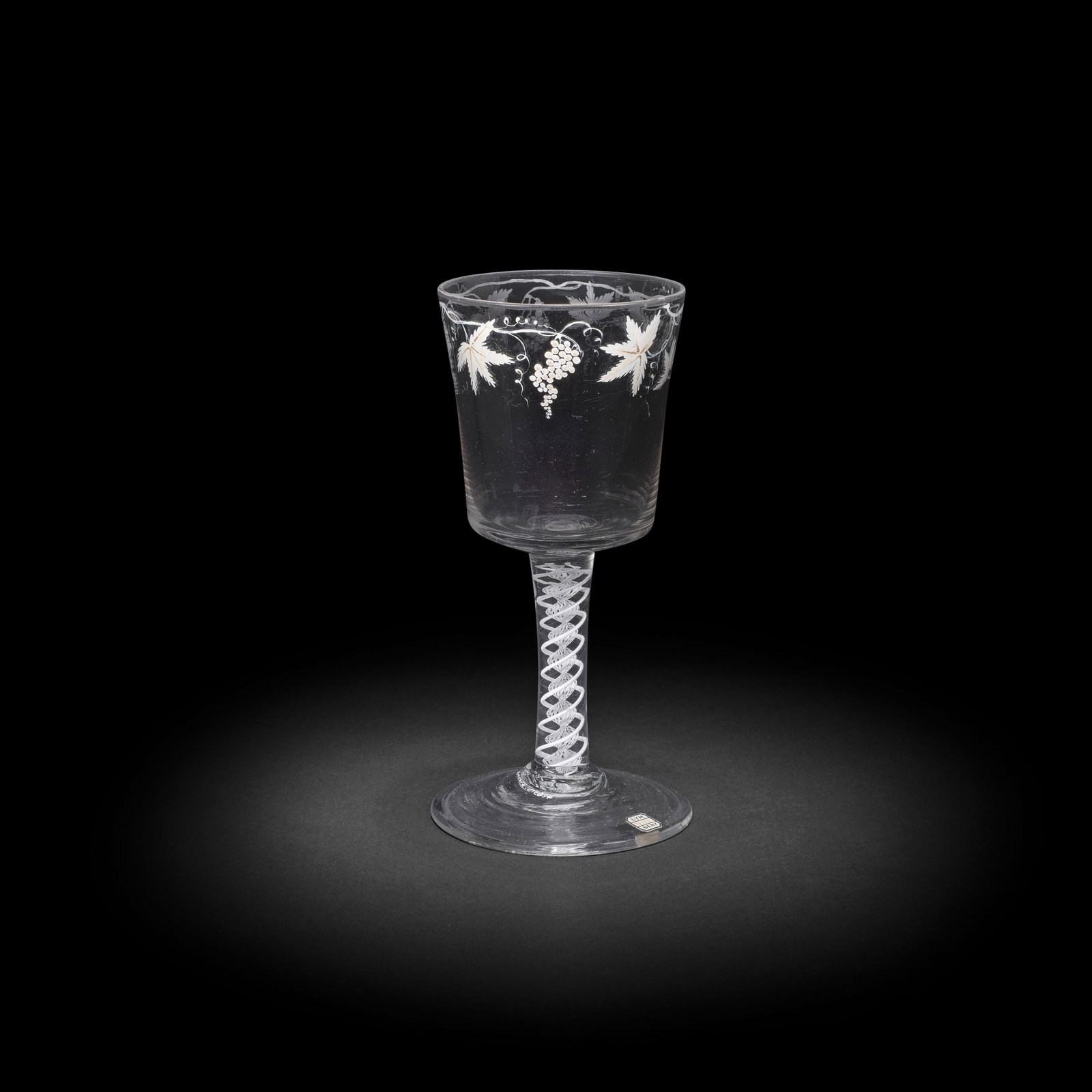 A rare Beilby enamelled opaque twist goblet, circa 1765 (1 of 1)