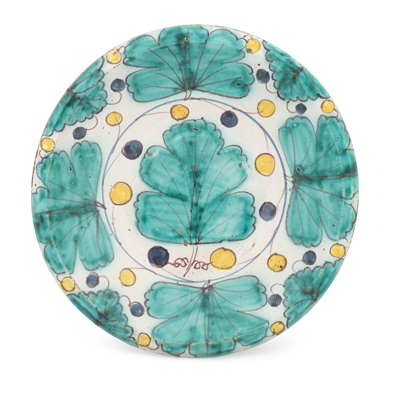 An English delftware 'Oak Leaf' charger, circa 1680-90 (1 of 1)