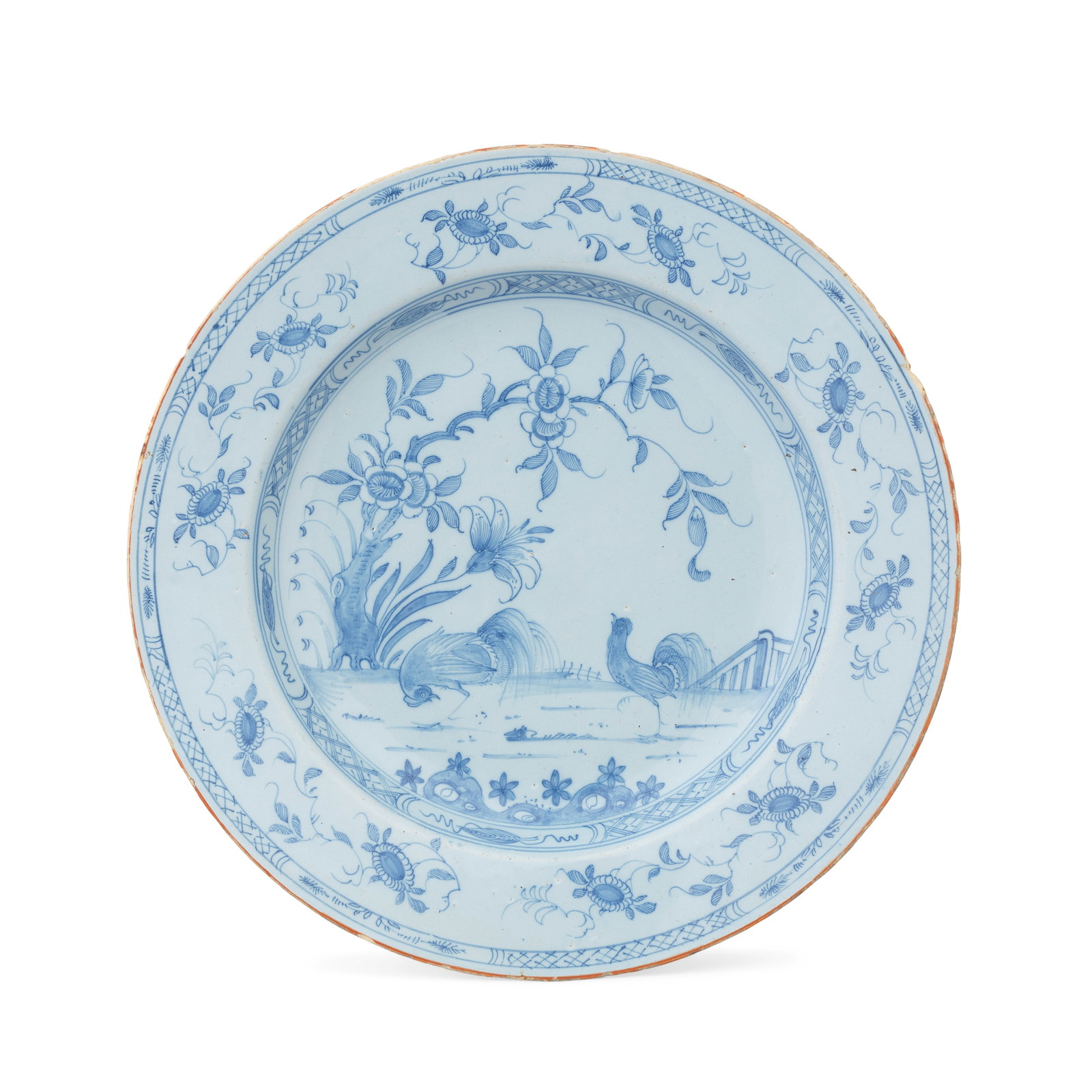 A Liverpool delftware large plate, dated 1745 (1 of 1)