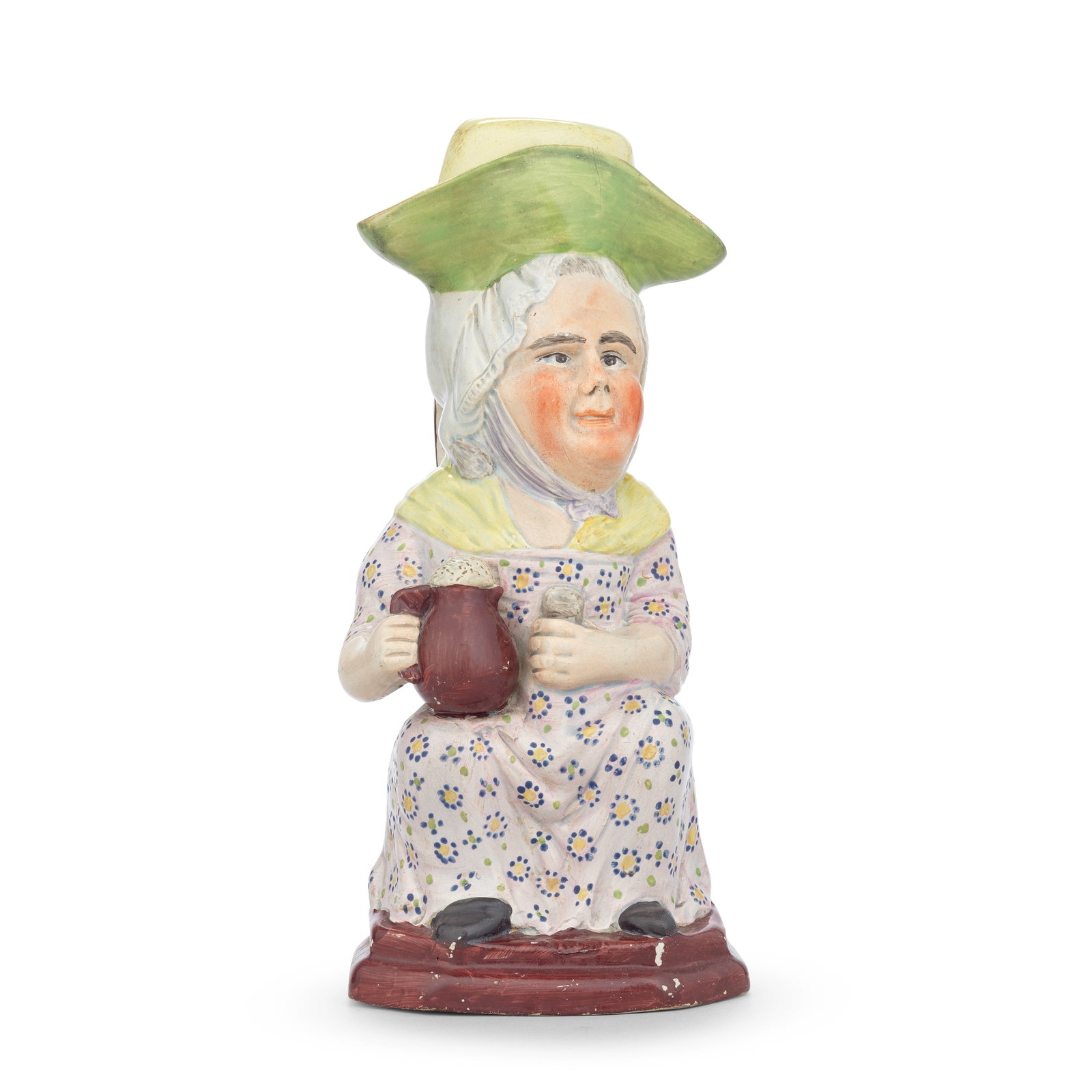 A good pearlware 'Martha Gunn' Toby jug and cover, circa 1790-1800 (1 of 1)