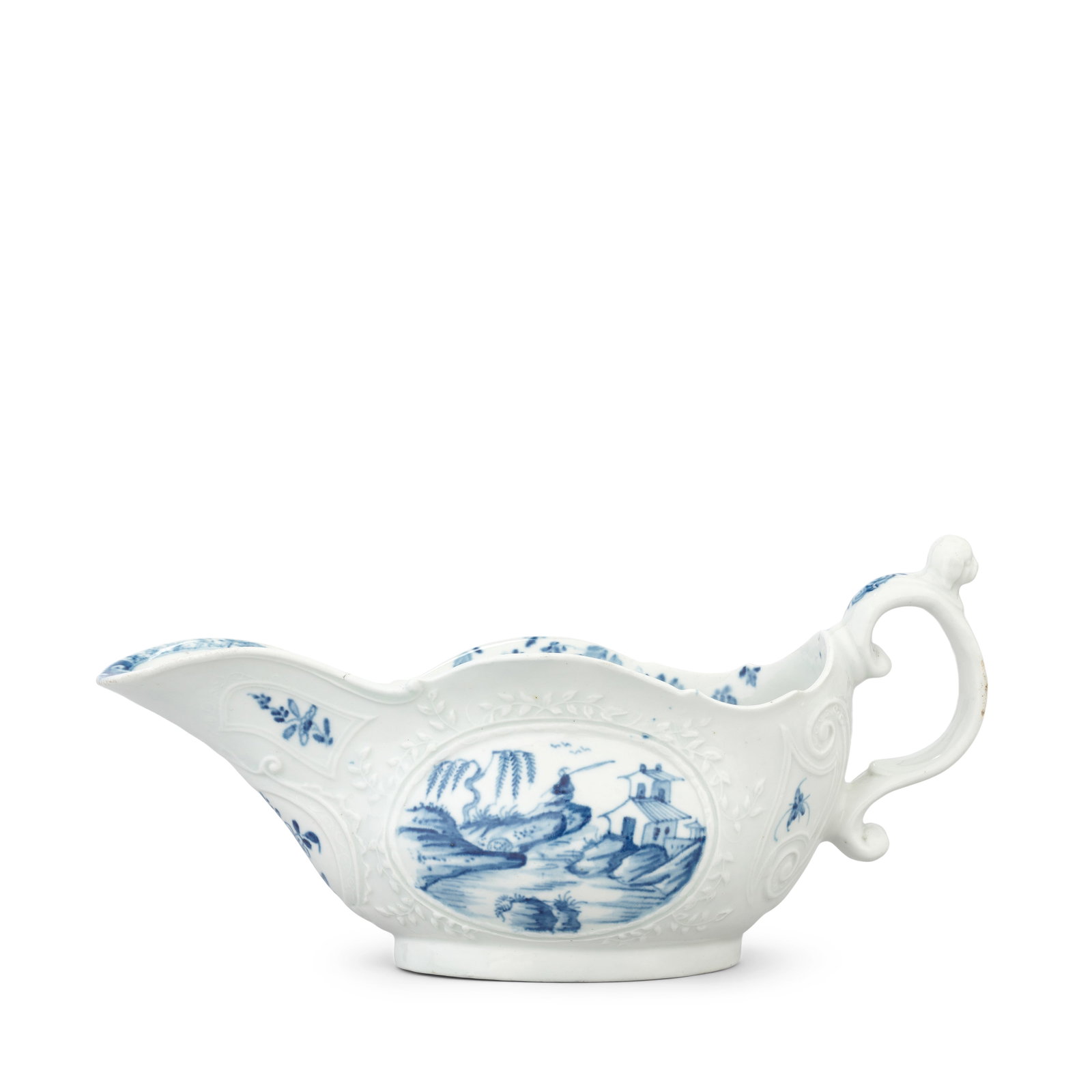 A rare and important Worcester sauceboat, circa 1754-55 (1 of 1)