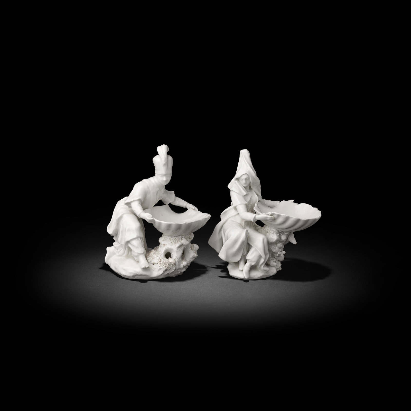 A pair of Bow sweetmeat figures of a Turkish man and a Levantine lady, circa 1755-56 (1 of 1)
