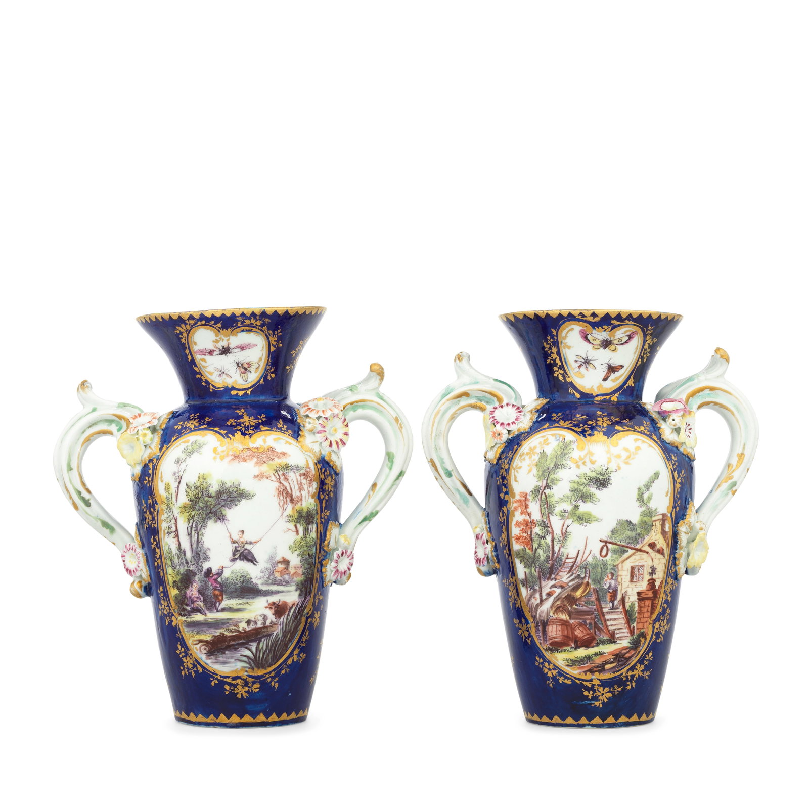 A rare pair of Derby vases, circa 1760 (1 of 1)