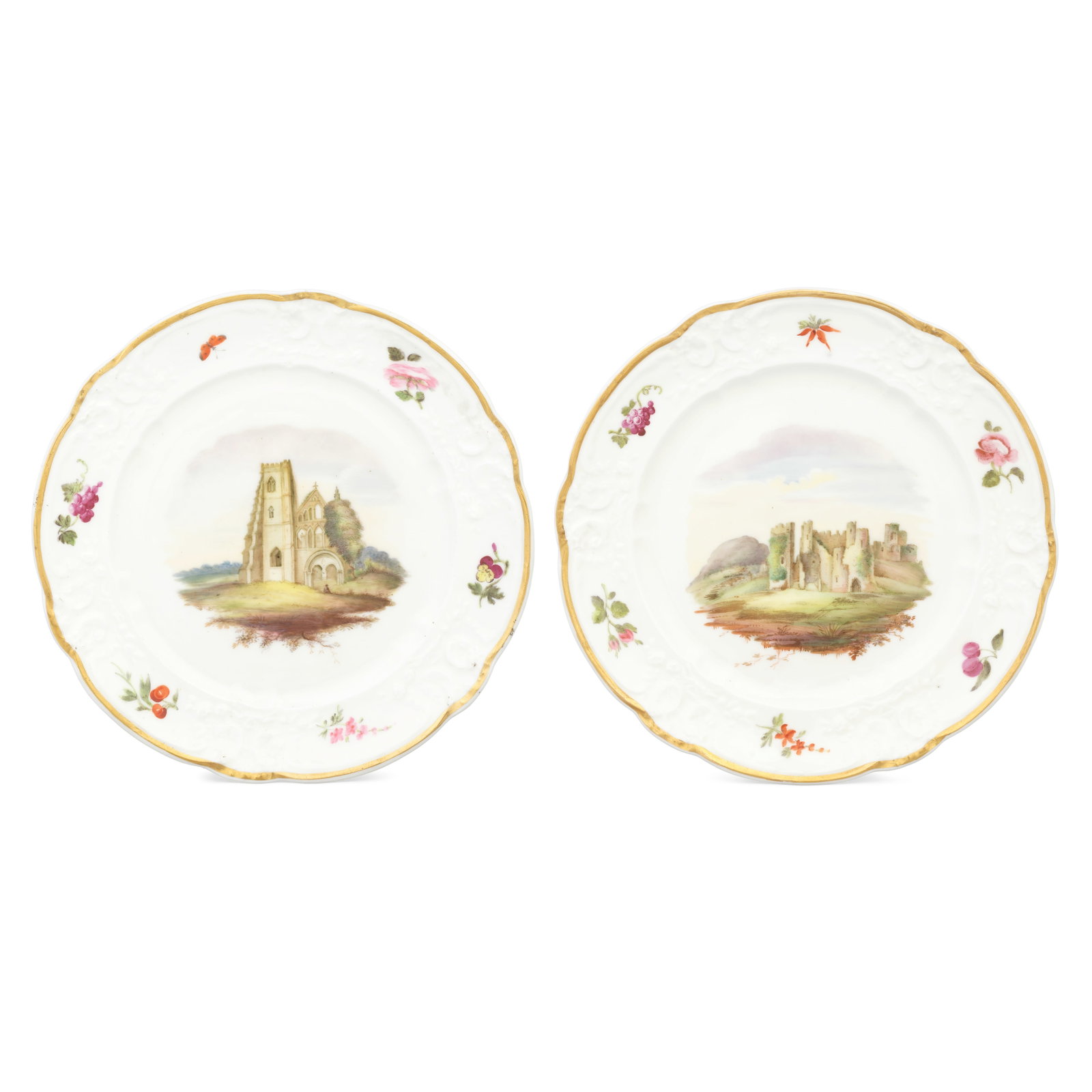 An important pair of Nantgarw topographical plates by Thomas Pardoe, circa 1818-20 (1 of 1)