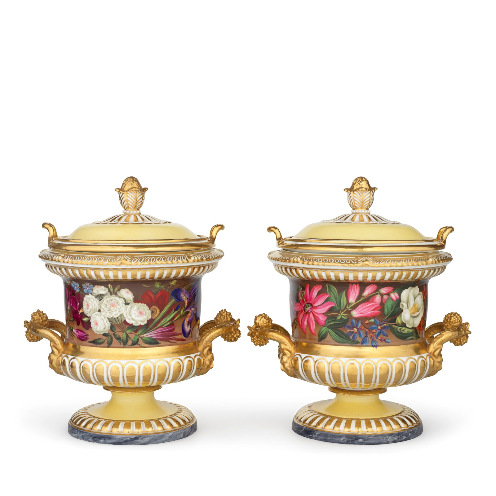 A pair of Chamberlain Worcester ice pails, liners and covers, circa 1820-30 (1 of 1)