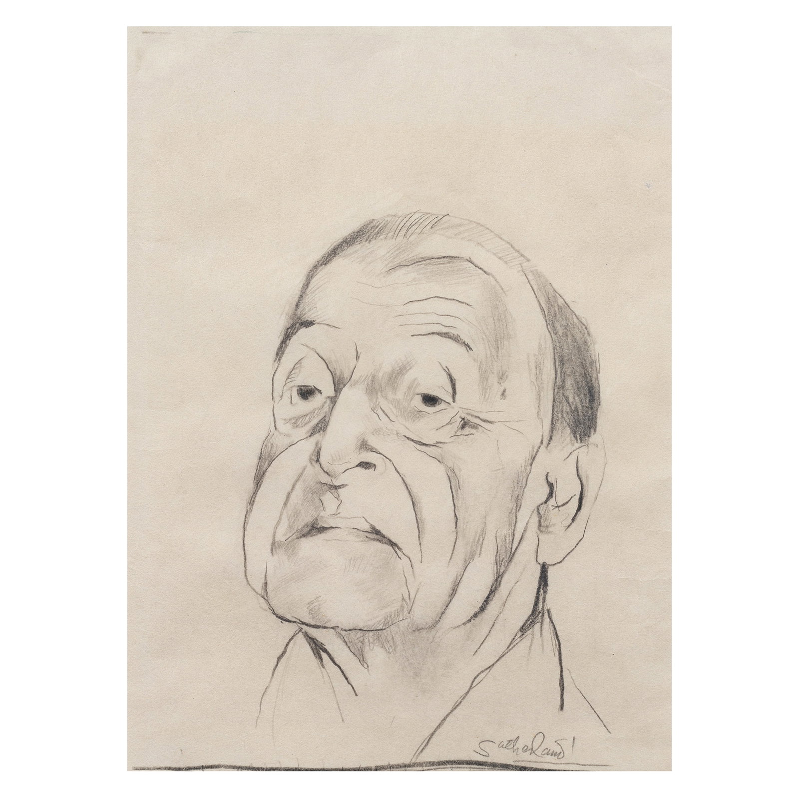 Graham Sutherland O.M. (British, 1903-1980) Portrait of Somerset Maugham 26.6 x 19.8 cm. (10 1/2... (1 of 1)