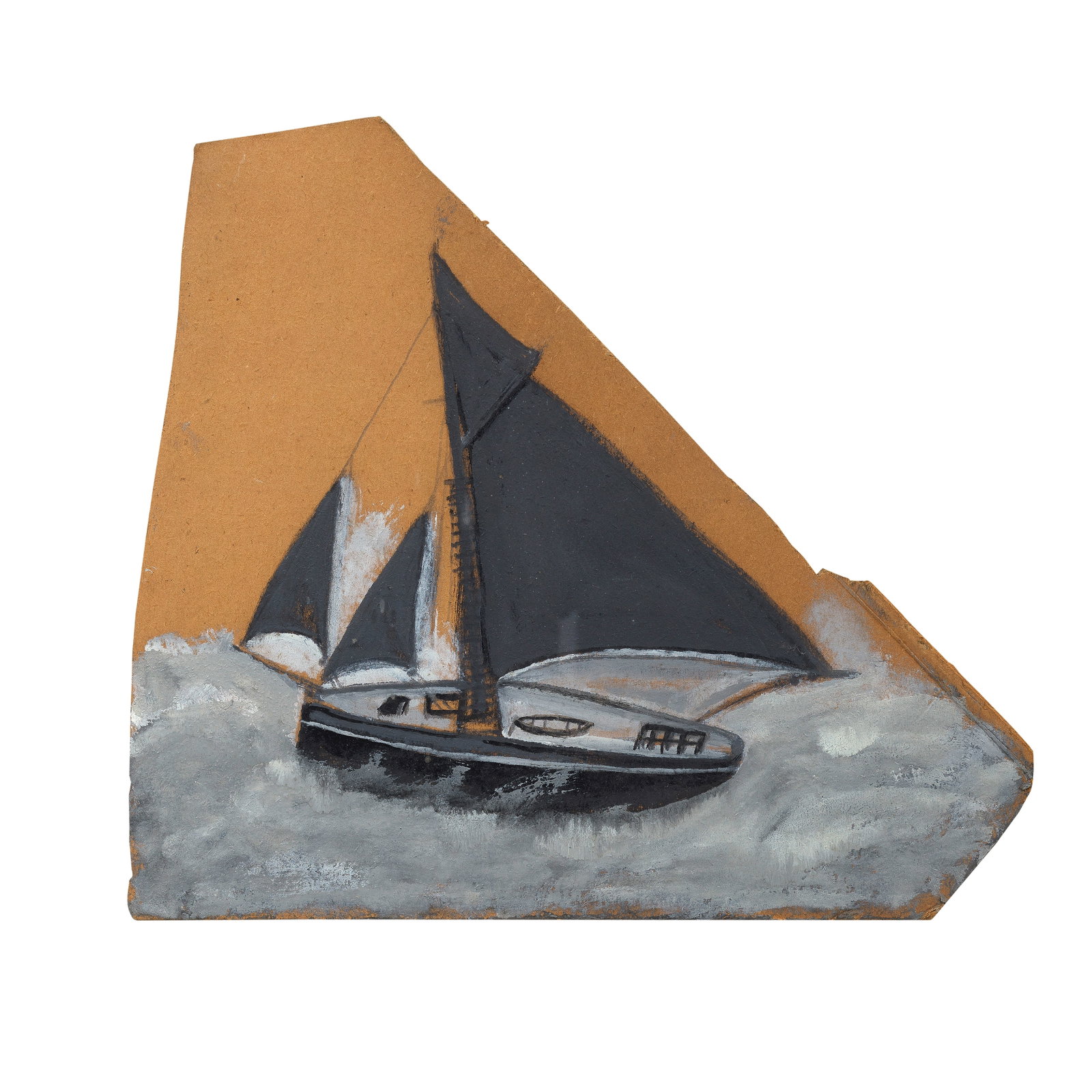 Alfred Wallis (British, 1855-1942) A Sailing boat (two jibs) 25 x 30.2 cm. (9 3/4 x 11 7/8 in.) ... (1 of 1)