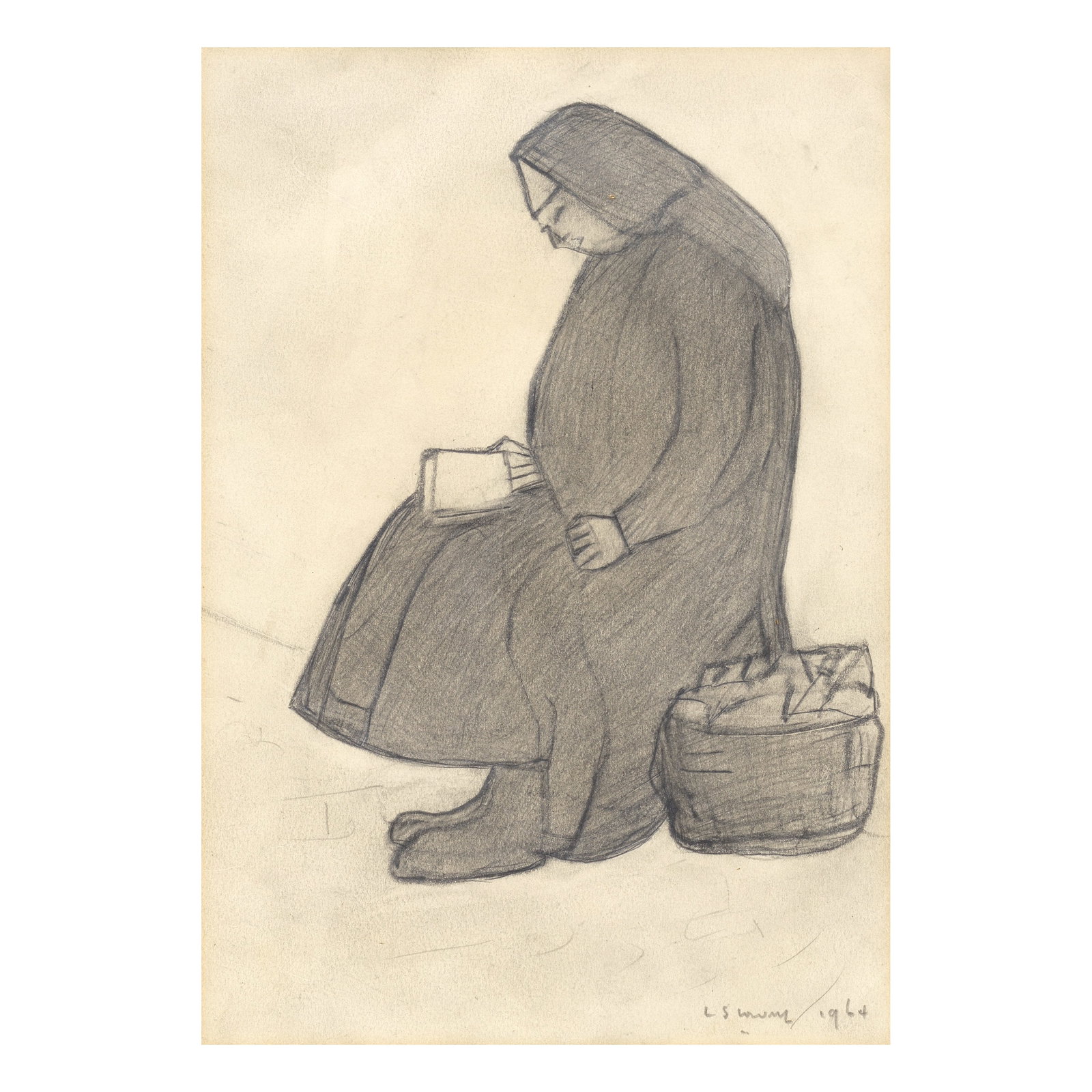 Laurence Stephen Lowry R.A. (British, 1887-1976) Apple Annie 25.1 x 17.5 cm. (9 7/8 x 6 7/8 in.) (1 of 1)