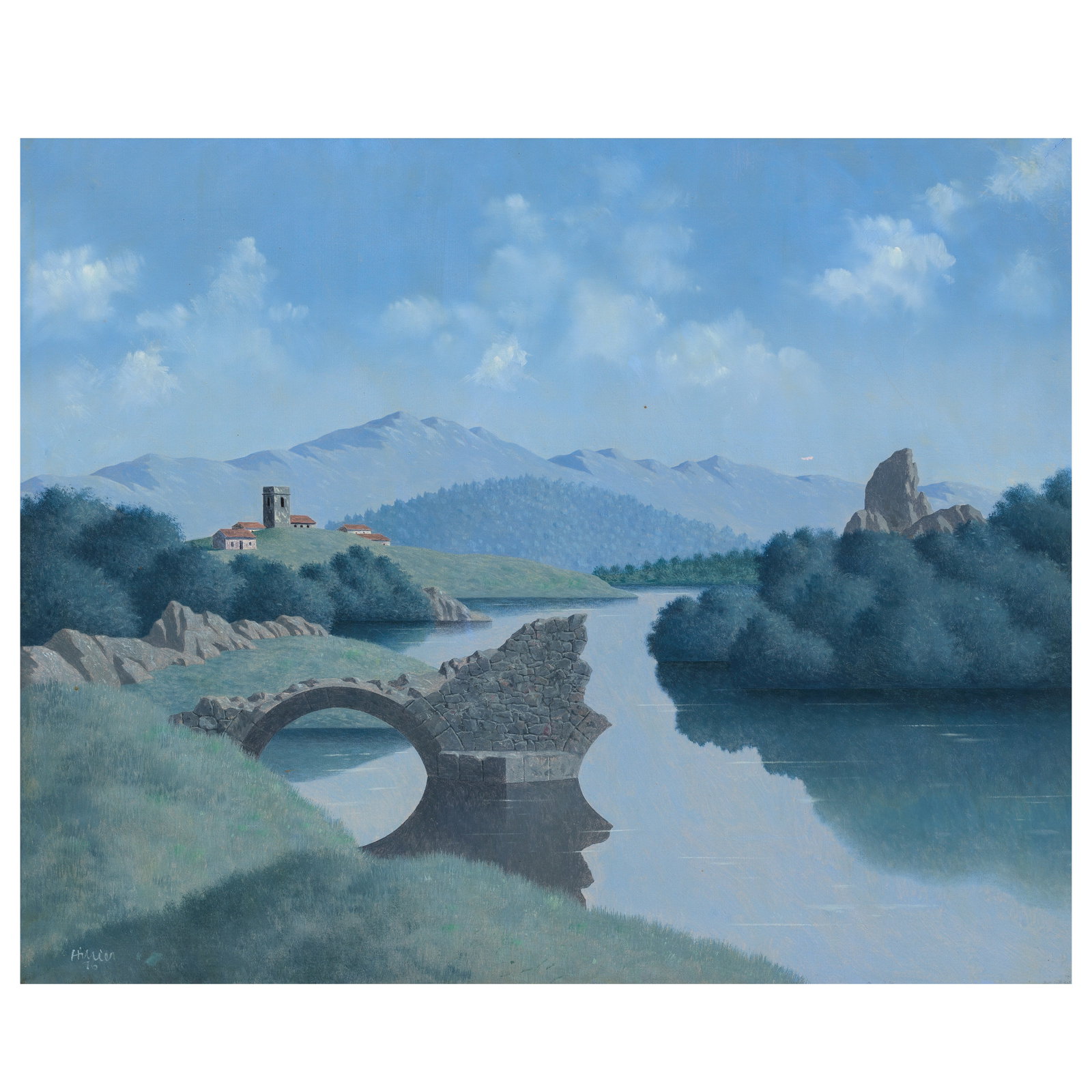Tristram Hillier R.A. (British, 1905-1983) Landscape Near Guadalupe 40.7 x 50.8 cm. (16 x 20 in.) (1 of 1)