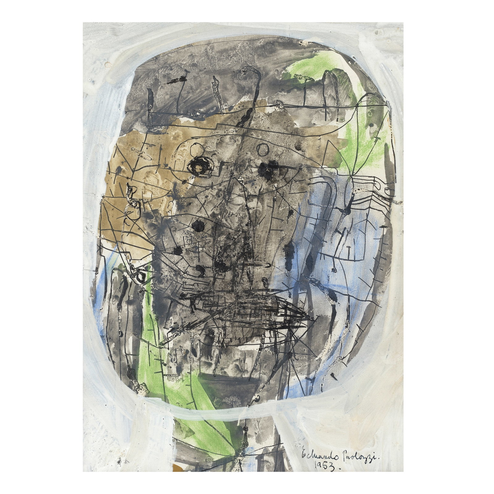 Sir Eduardo Paolozzi (British, 1924-2005) Head 40.8 x 33.6 cm. (16 x 13 1/4 in.) (1 of 1)