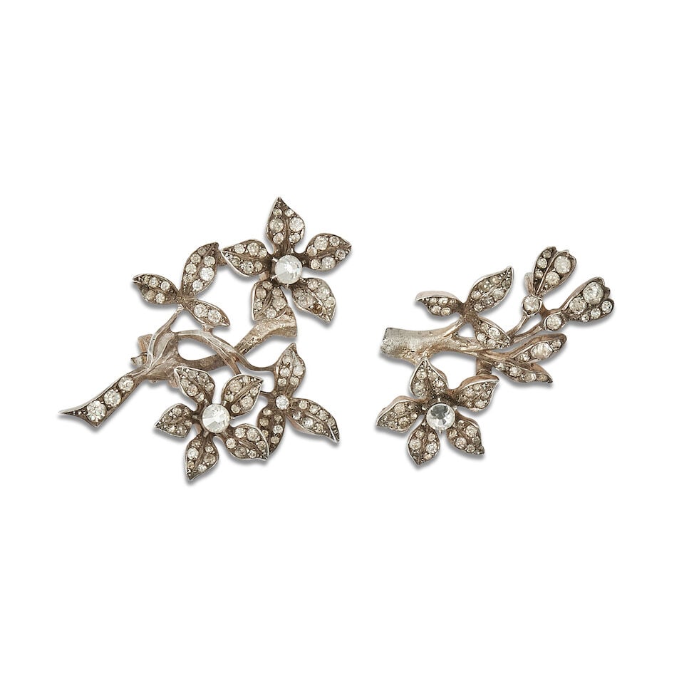 A white metal and paste magnetic brooch Acquired by the Costume Department, possibly for Season 7 - 2