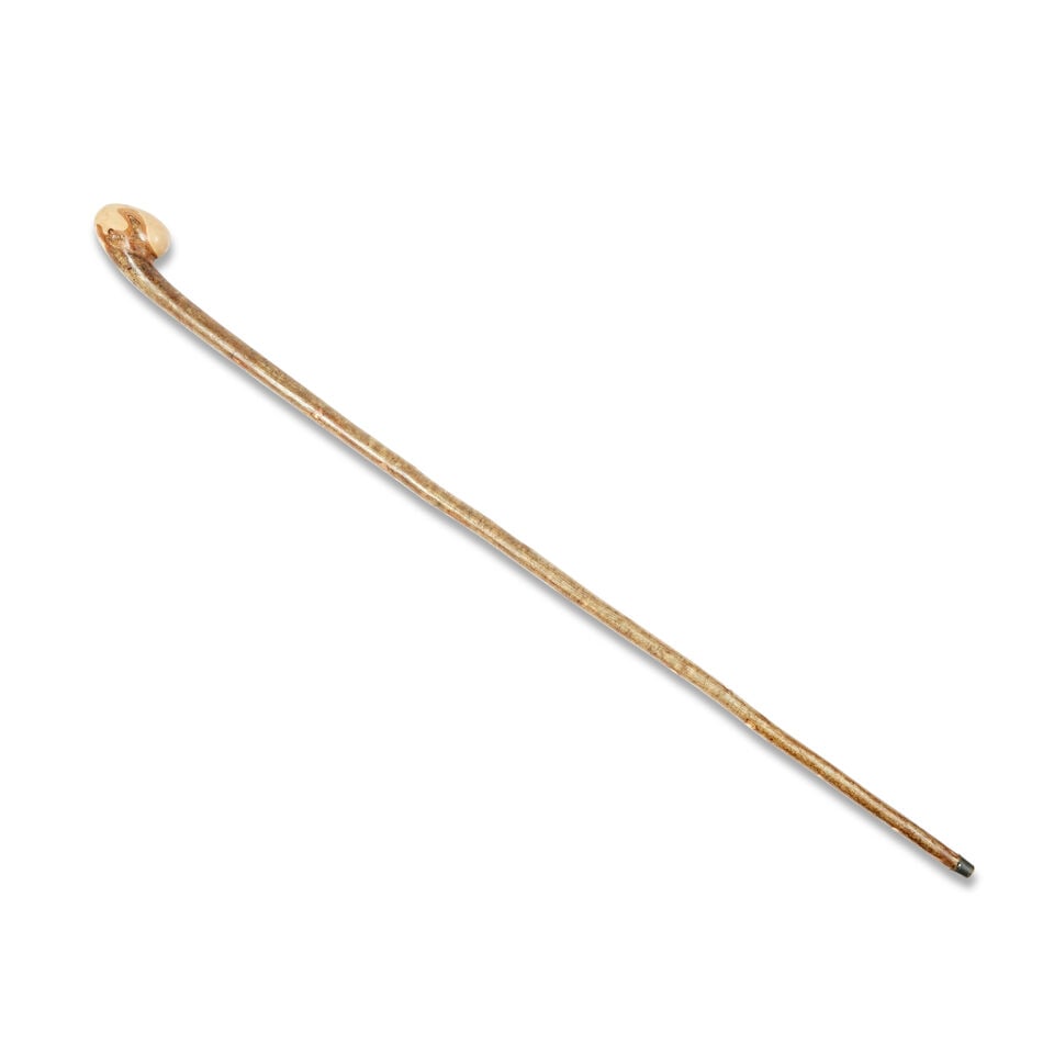 Arch Bug's large hazel walking cane Probably acquired for Season 5 onwards - 2