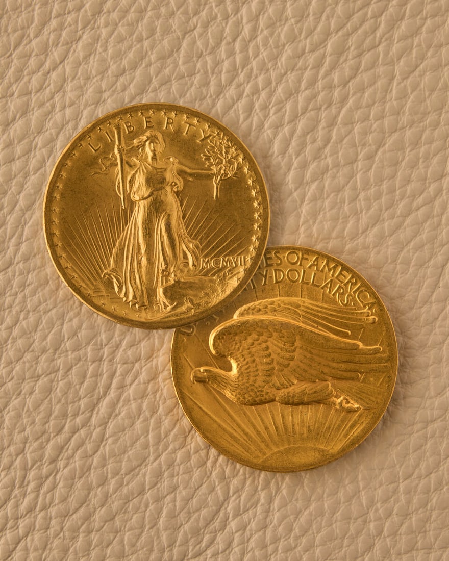 A UNITED STATES MCMVII [1907] HIGH RELIEF ST. GAUDENS $20 DOUBLE EAGLE GOLD COIN. - 3