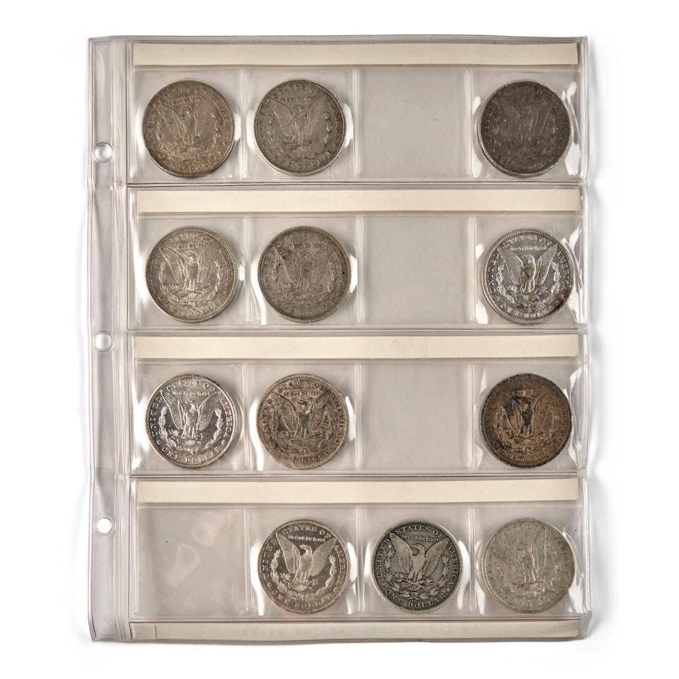 A PARTIAL SET OF MORGAN SILVER DOLLARS. - 2