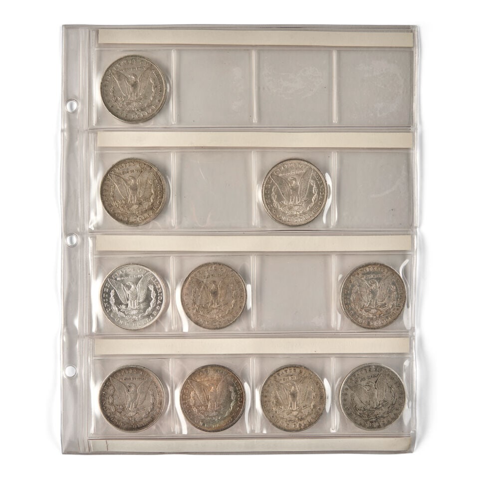 A PARTIAL SET OF MORGAN SILVER DOLLARS. - 4