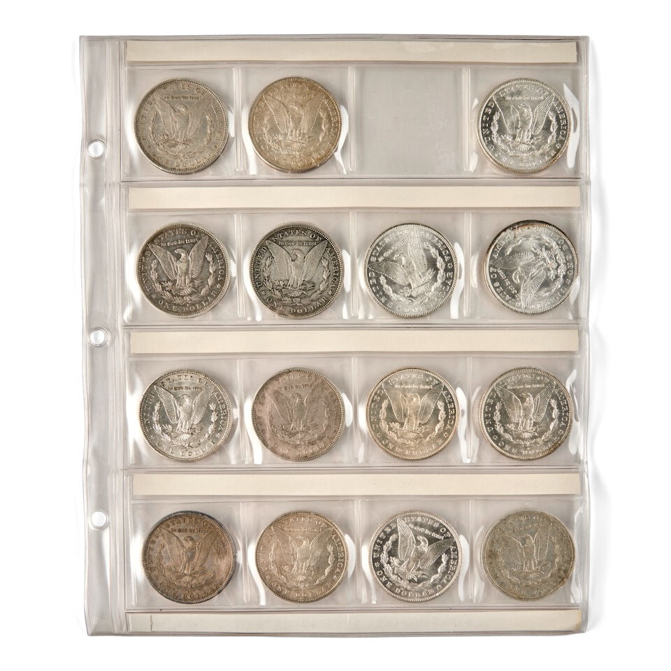 A PARTIAL SET OF MORGAN SILVER DOLLARS. - 6