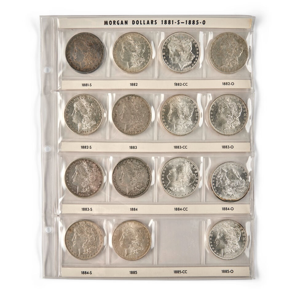 A PARTIAL SET OF MORGAN SILVER DOLLARS. - 7