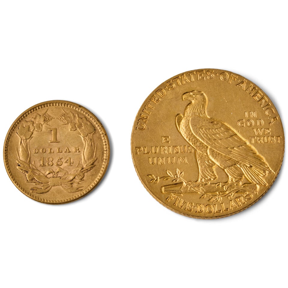 TWO UNITED STATES INDIAN HEAD GOLD COINS. - 2