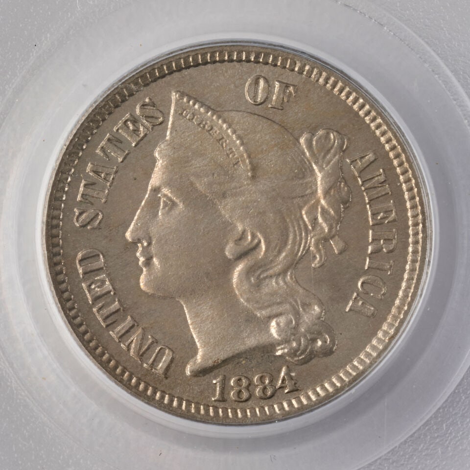THREE UNITED STATES THREE-CENT PIECES. - 2