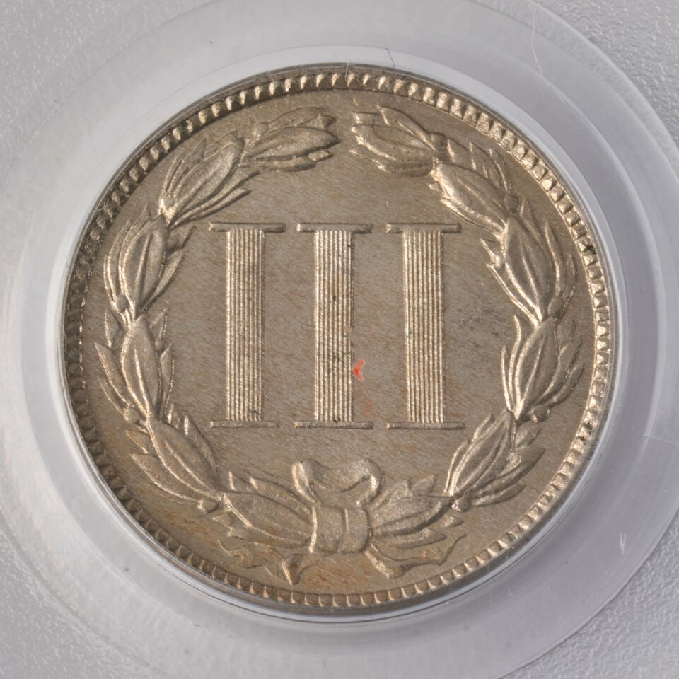 THREE UNITED STATES THREE-CENT PIECES. - 3