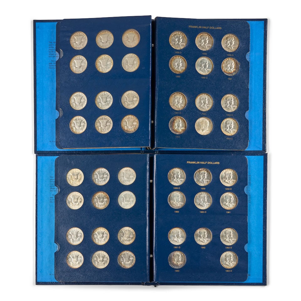 TWO COMPLETE SETS OF UNITED STATES FRANKLIN HALF DOLLARS. - 2