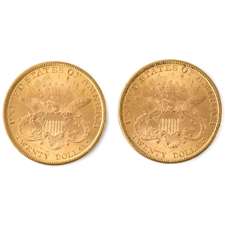 TWO UNITED STATES 1895 LIBERTY HEAD $20 DOUBLE EAGLE GOLD COINS. - 2