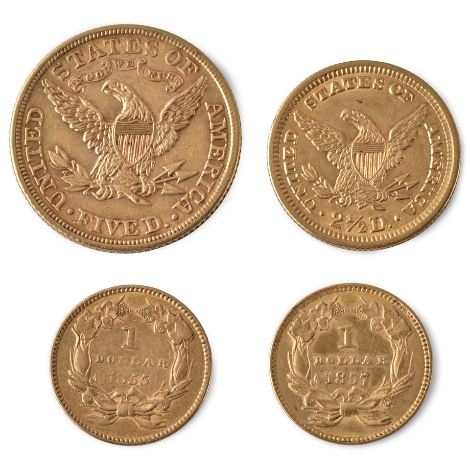 FOUR UNITED STATES GOLD COINS. - 2
