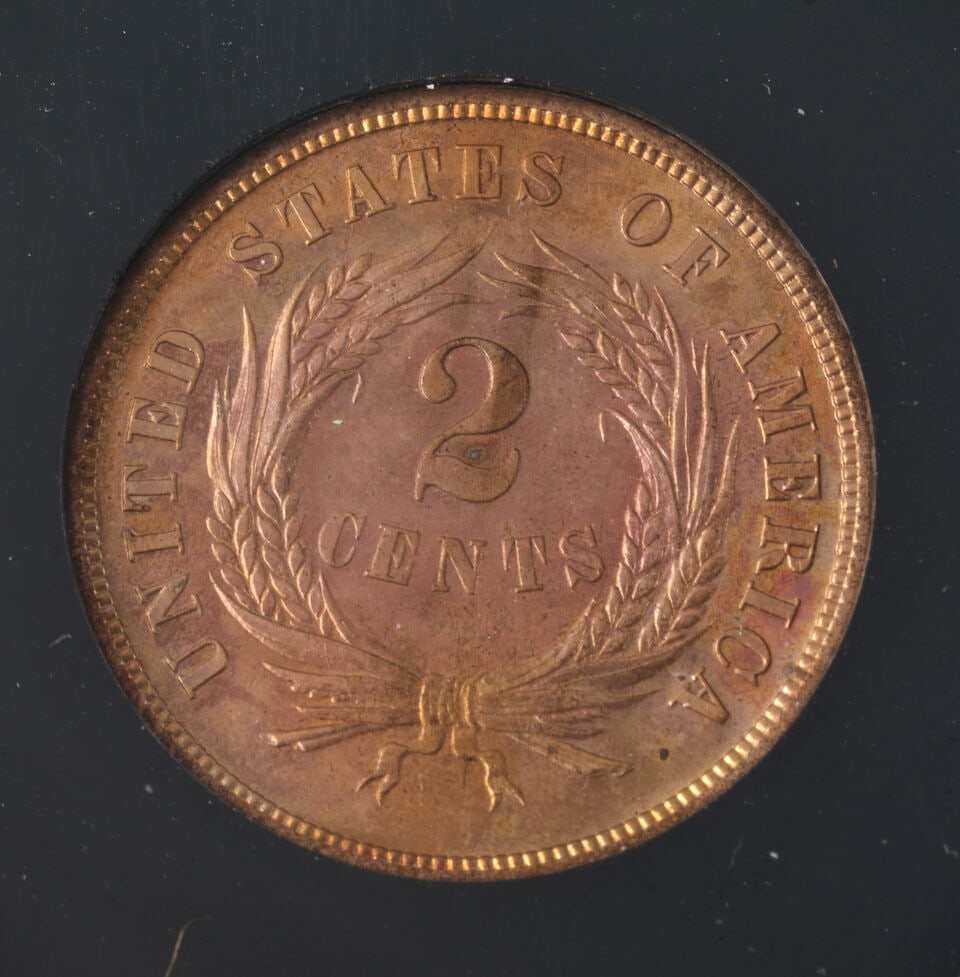 TWO UNITED STATES TWO-CENT PIECES, AND A UNITED STATES 1852 LARGE CENT. - 7