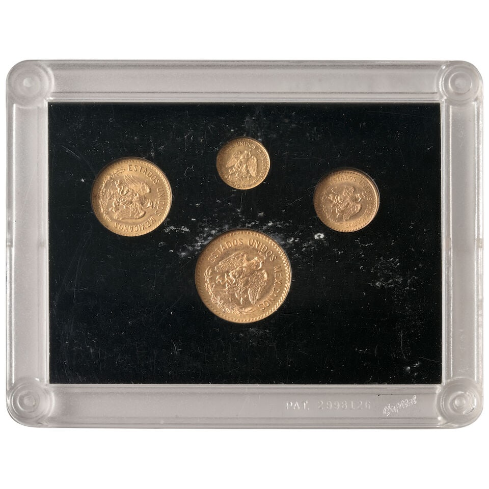 SET OF FOUR MEXICAN GOLD COINS. - 2