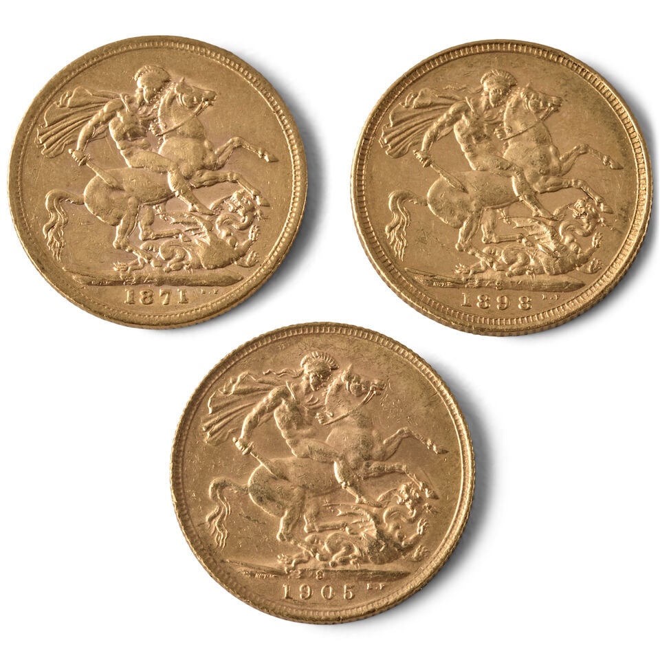 THREE AUSTRALIAN GOLD SOVEREIGNS. - 2