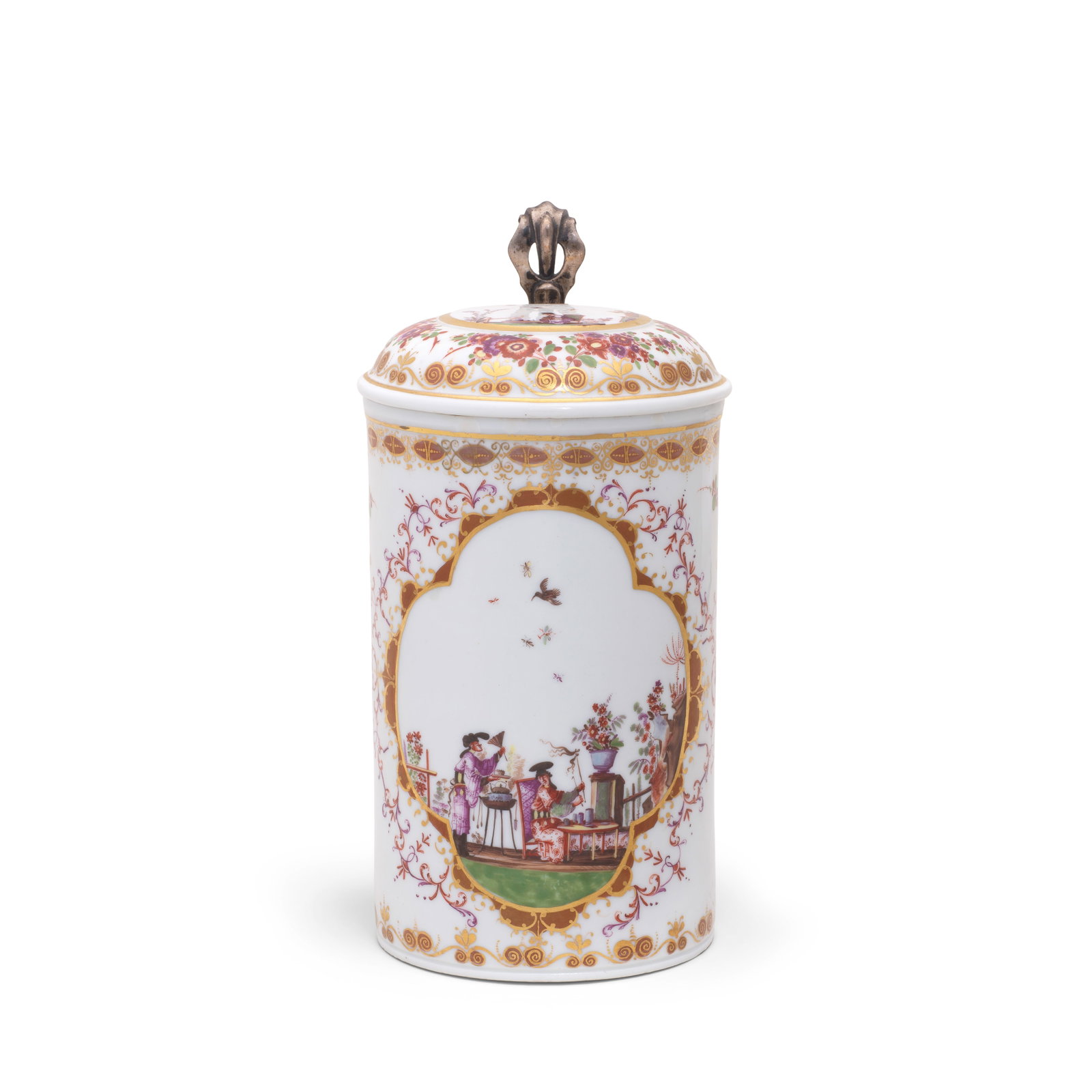 A rare Meissen silver-mounted tankard and cover, circa 1725-30 (1 of 1)
