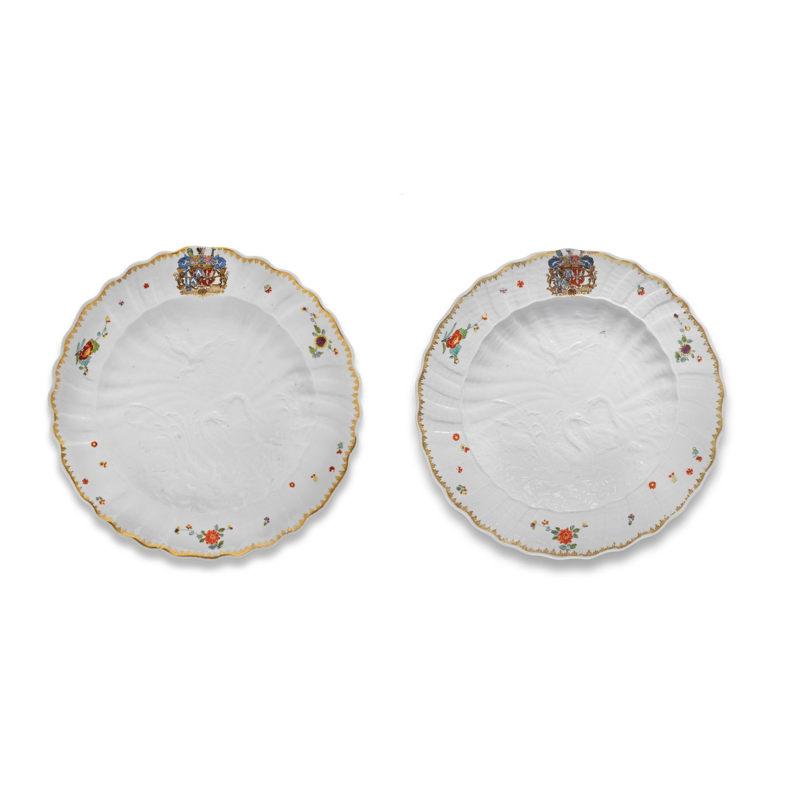 A pair of Meissen plates from the Swan Service, circa 1738-39 (1 of 1)