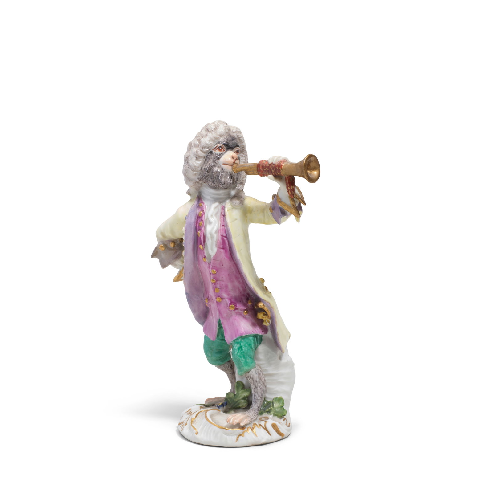 A Meissen monkey band figure of a trumpet player, third quarter 18th century (1 of 1)