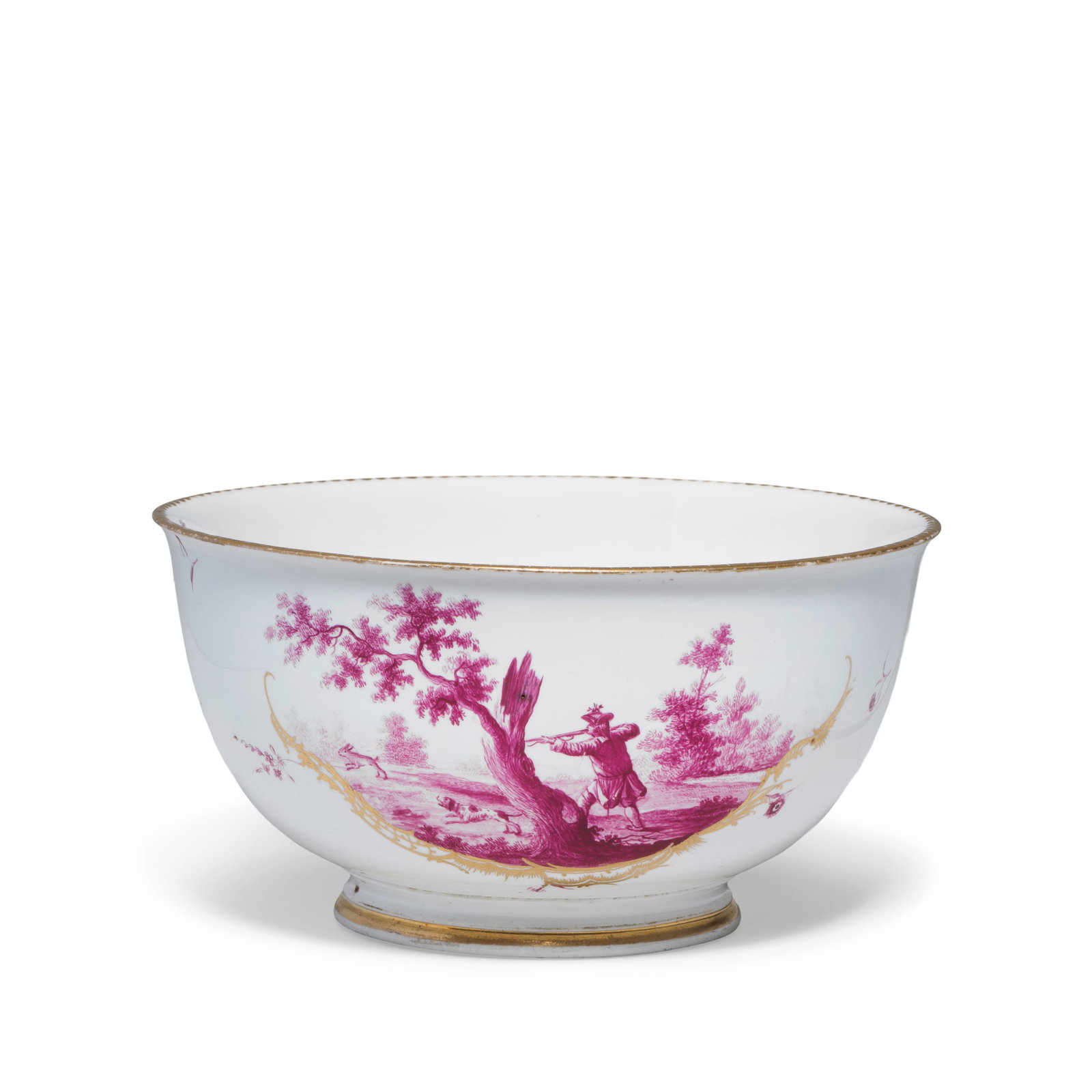 A Frankenthal waste bowl with hunting scenes, circa 1765-70 (1 of 1)