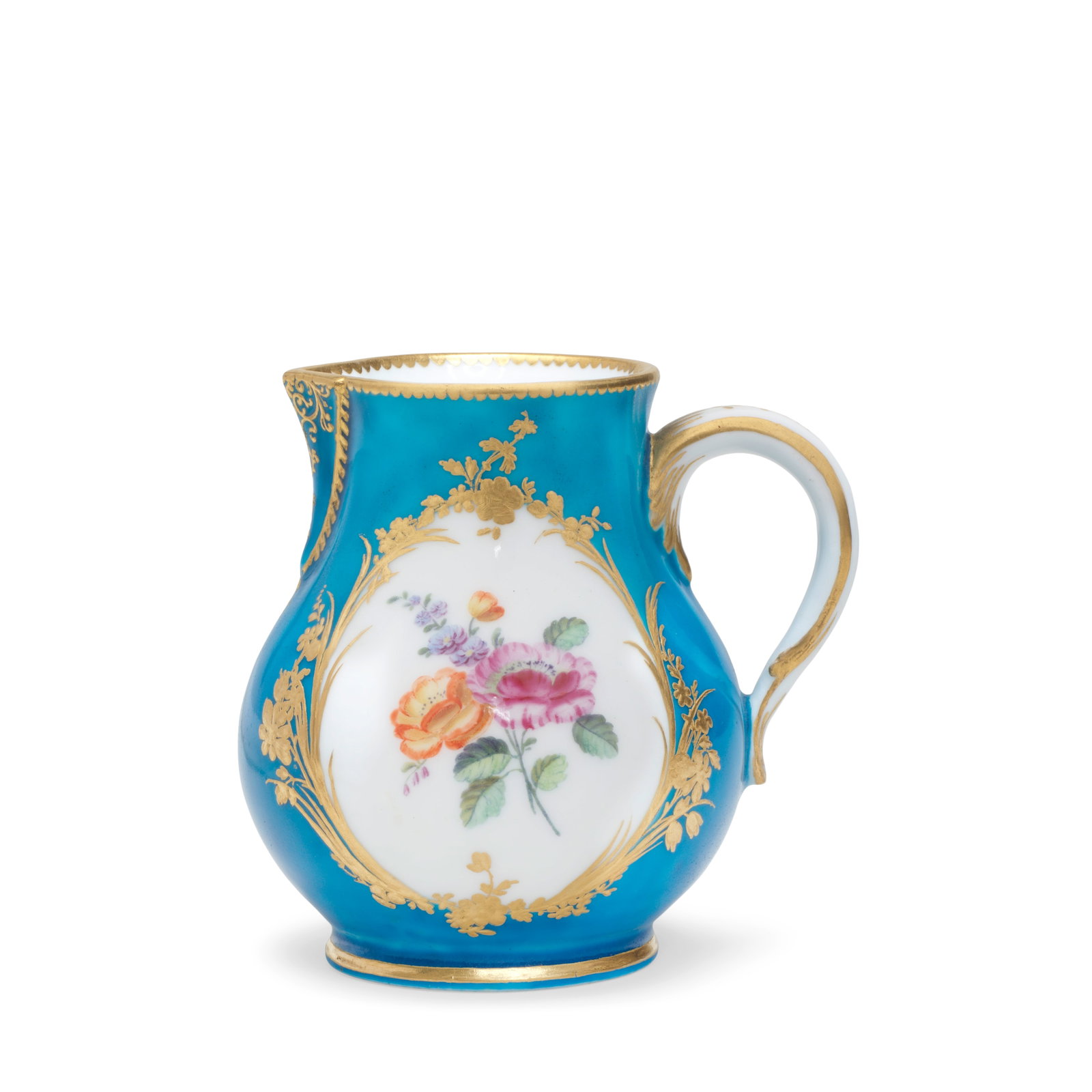 A Vincennes bleu céleste-ground milk jug (pot à lait), dated 1755 (1 of 1)
