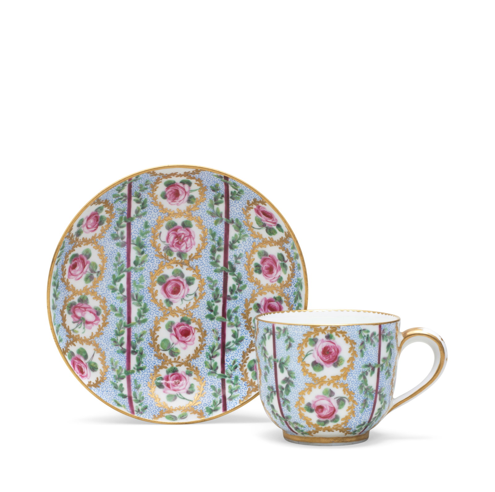 A Sèvres cup and saucer (gobelet Bouillard et soucoupe), dated 1769 (1 of 1)