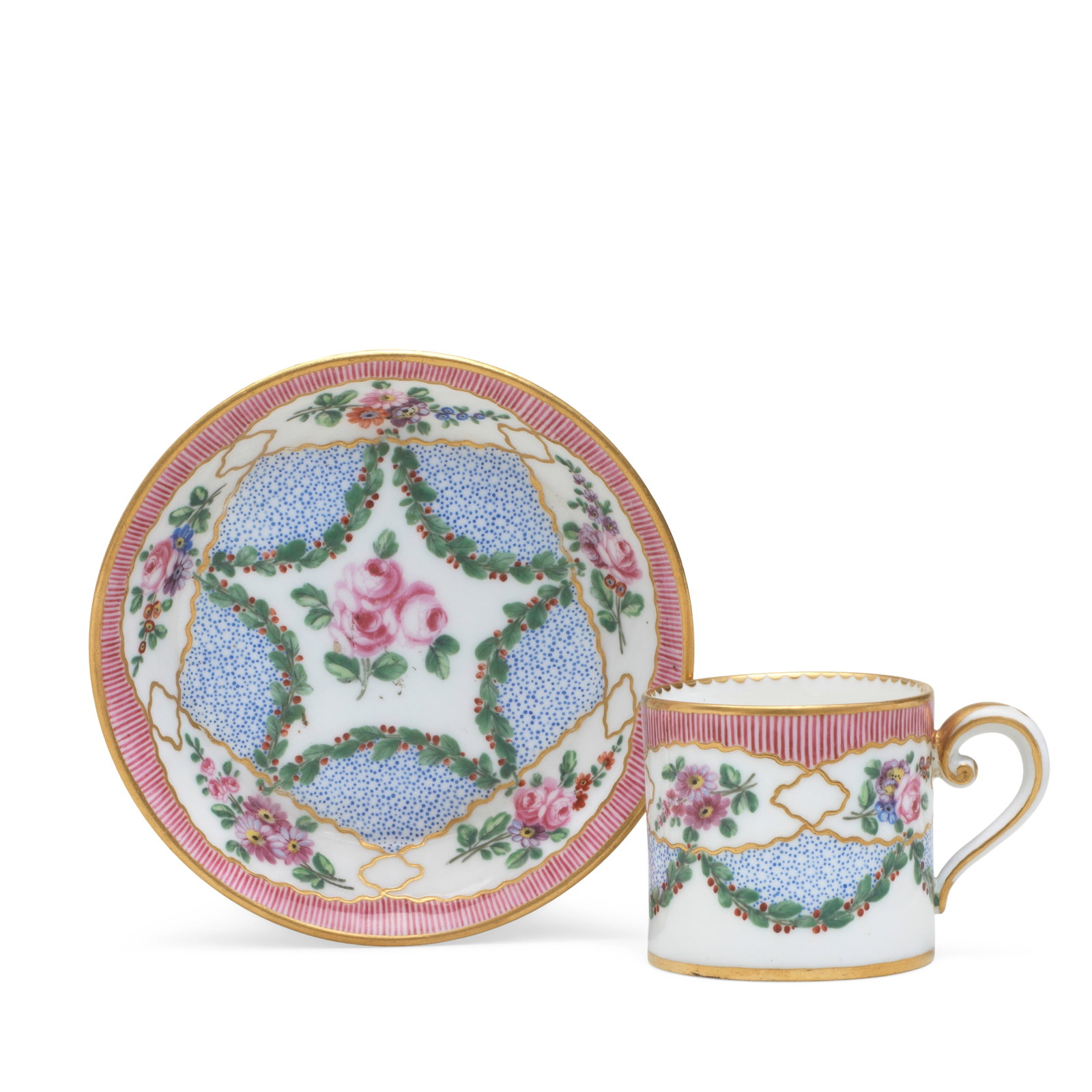 A Sèvres small cup and saucer (gobelet litron et soucoupe), dated 1775 (1 of 1)