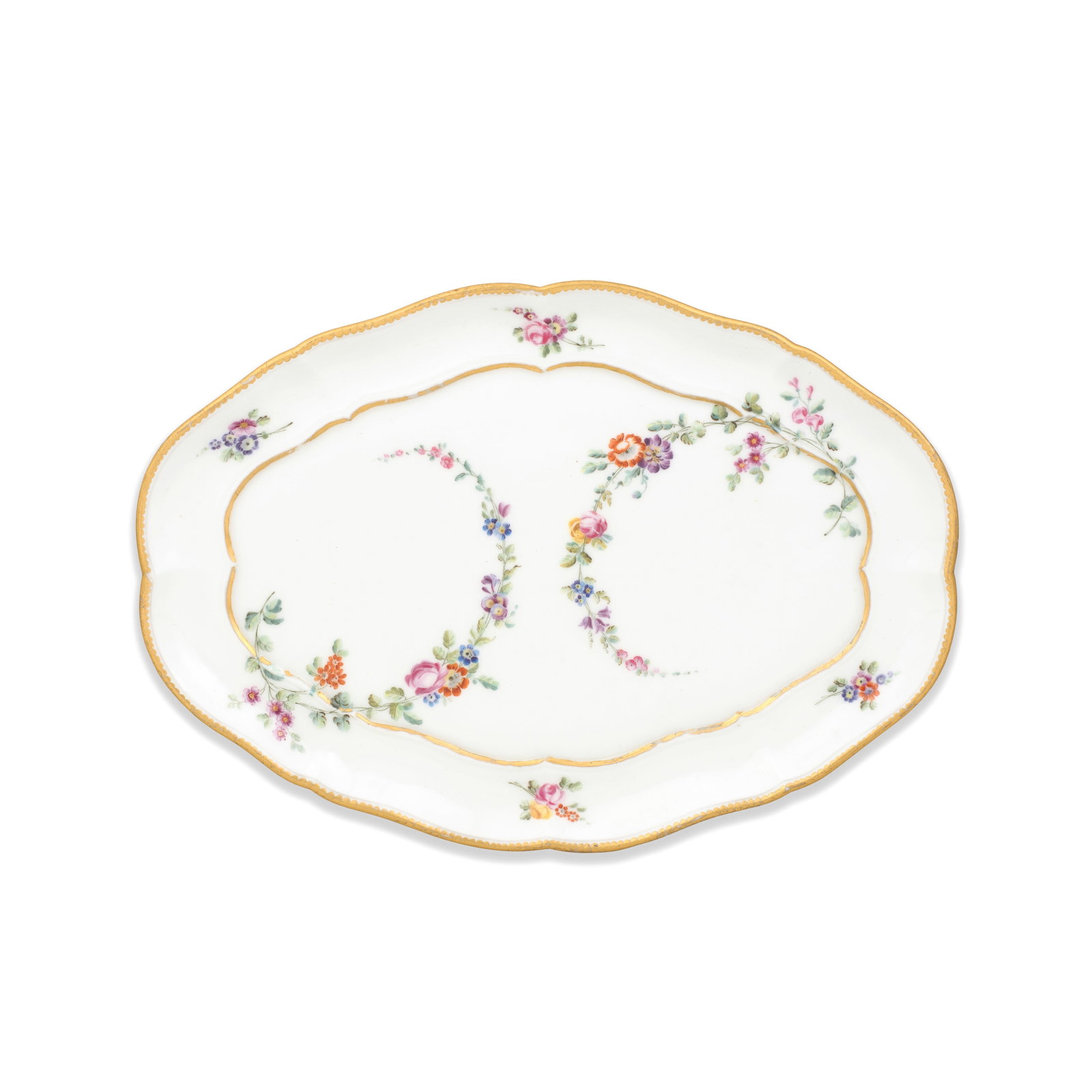 A Vincennes oval stand (plateau du roi), dated 1755 (1 of 1)