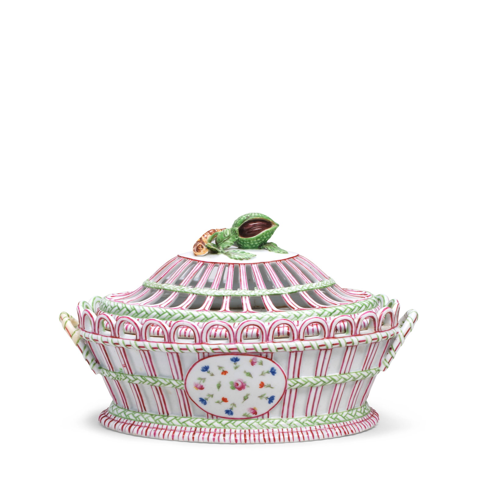 A Niderviller porcelain chestnut basket and cover, circa 1780 (1 of 1)